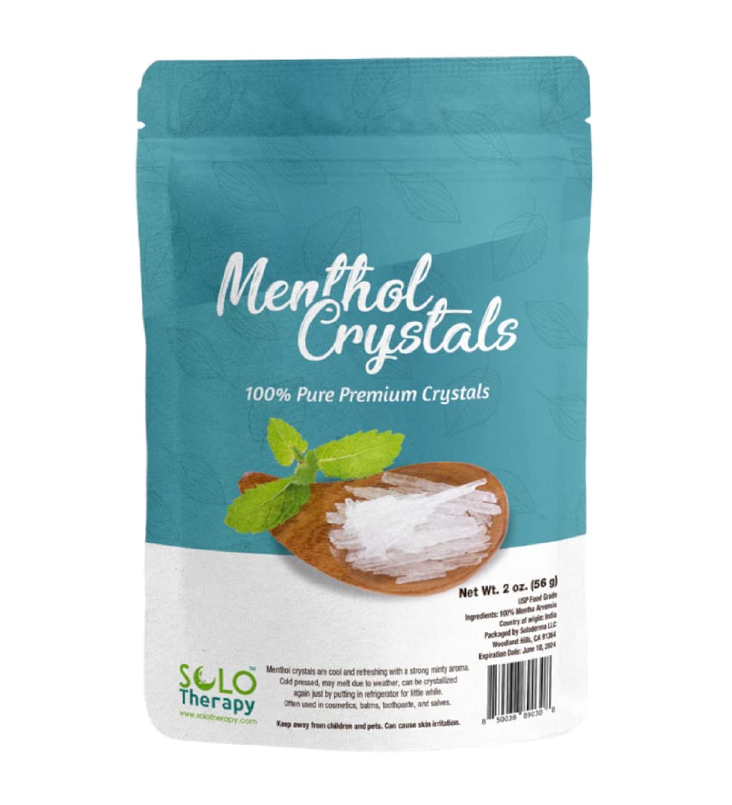 Buy 100% Pure Menthol Crystals - 2 Ounces USP Food Grade | Premium Resealable Bag | Mentha Arvensis - Buy Online on SooperMarket.com