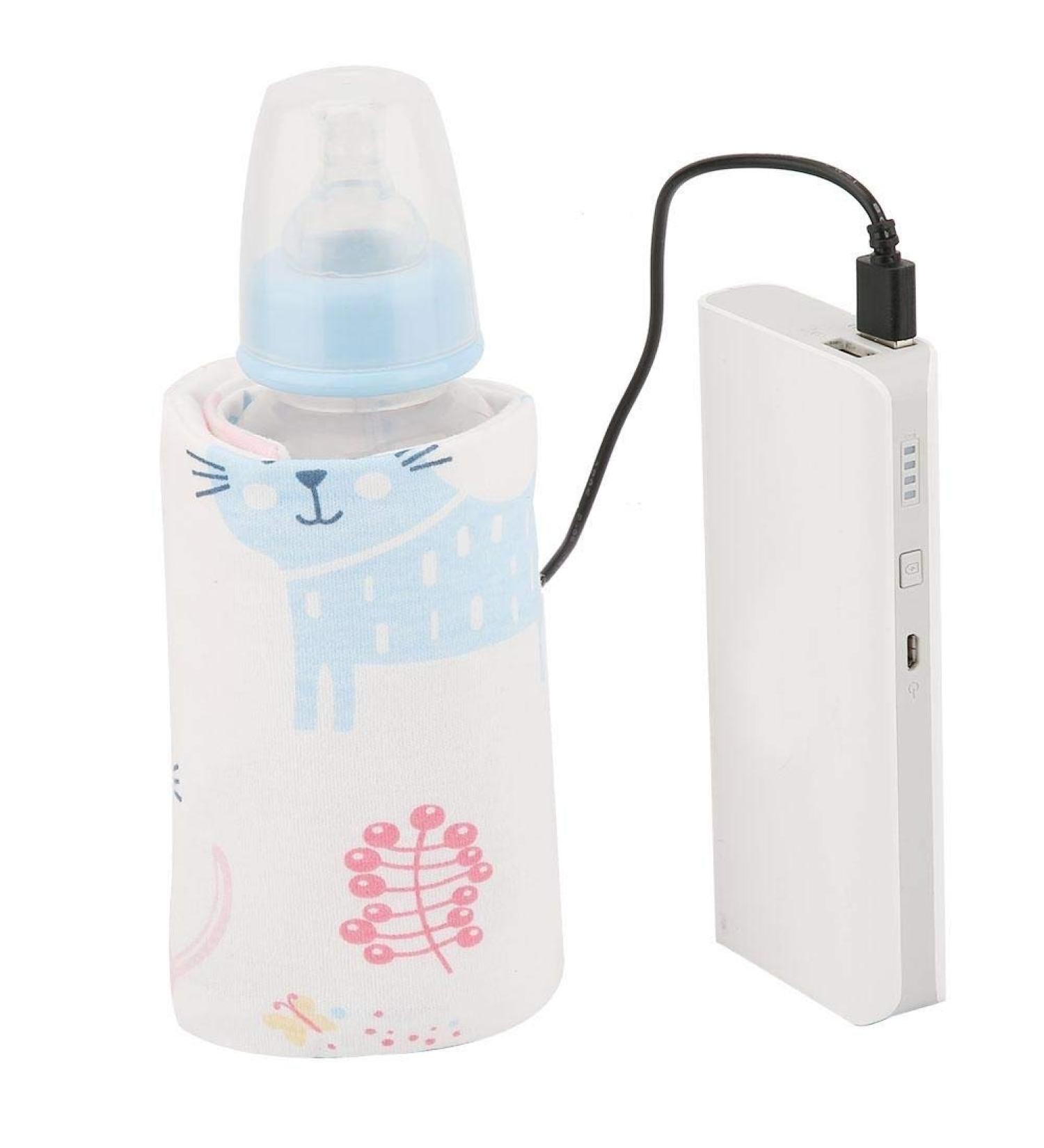 USB Baby Bottle Warmer - Portable Milk Heater & Insulation Cover - Cat Pattern - Buy Online on SooperMarket.com