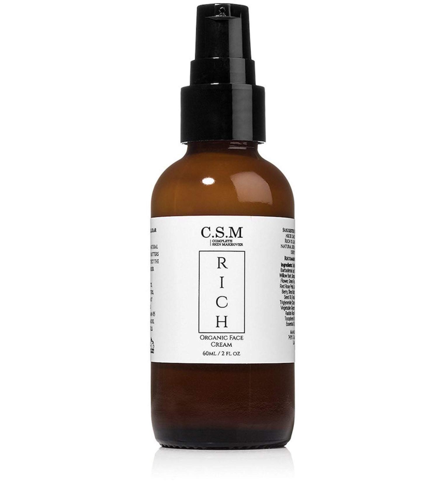 CSM RICH Organic Moisturizing Face & Eye Cream | Vitamin C B5 Ceramides | Anti-Aging Natural Skin Care | Day & Night Lotion - Made in USA - Buy Online on SooperMarket.com