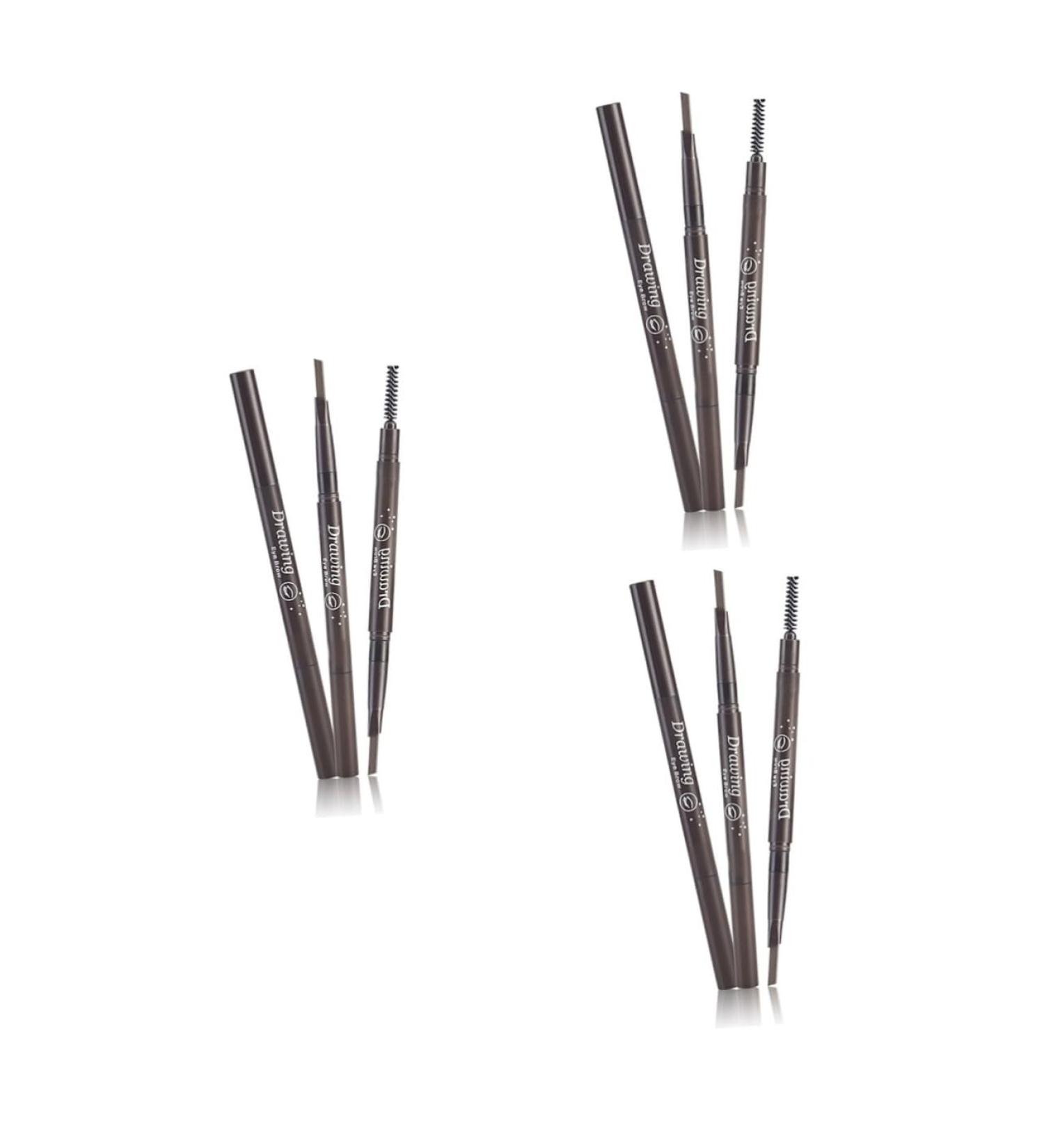 Beavorty 3pcs 2 1 rotate eyebrow pencil eyebrow pencils eyebrow filler brow brush Coffee eyebrow pencil - Buy Online on SooperMarket.com