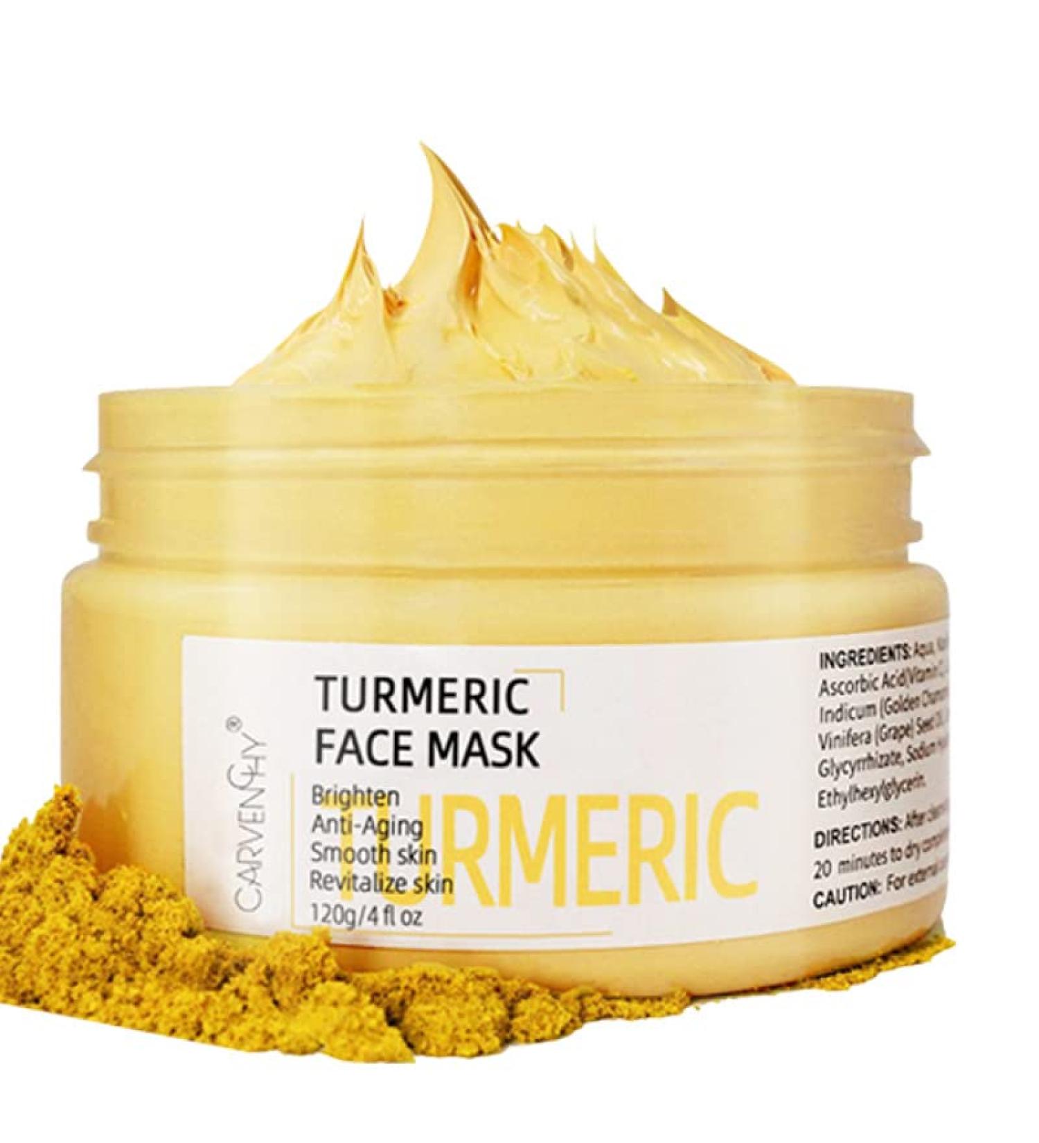 Turmeric Vitamin C Clay Mask - 4oz Facial Mask for Dark Spots, Acne, and Oil Control - Buy Online on SooperMarket.com