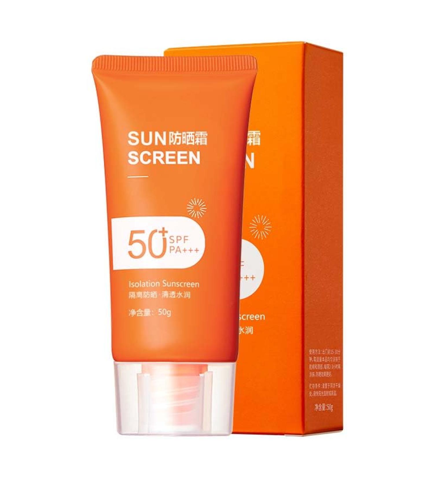 Trendyfave Sunscreen SPF 50+ Sun Cream For High Sun Protection Ultra Light UV Protetion Suncream Long-Lasting Anti-Sweat Anti-Eye Stinging Sensitive Skin Travel Size 50g - Buy Online on SooperMarket.com