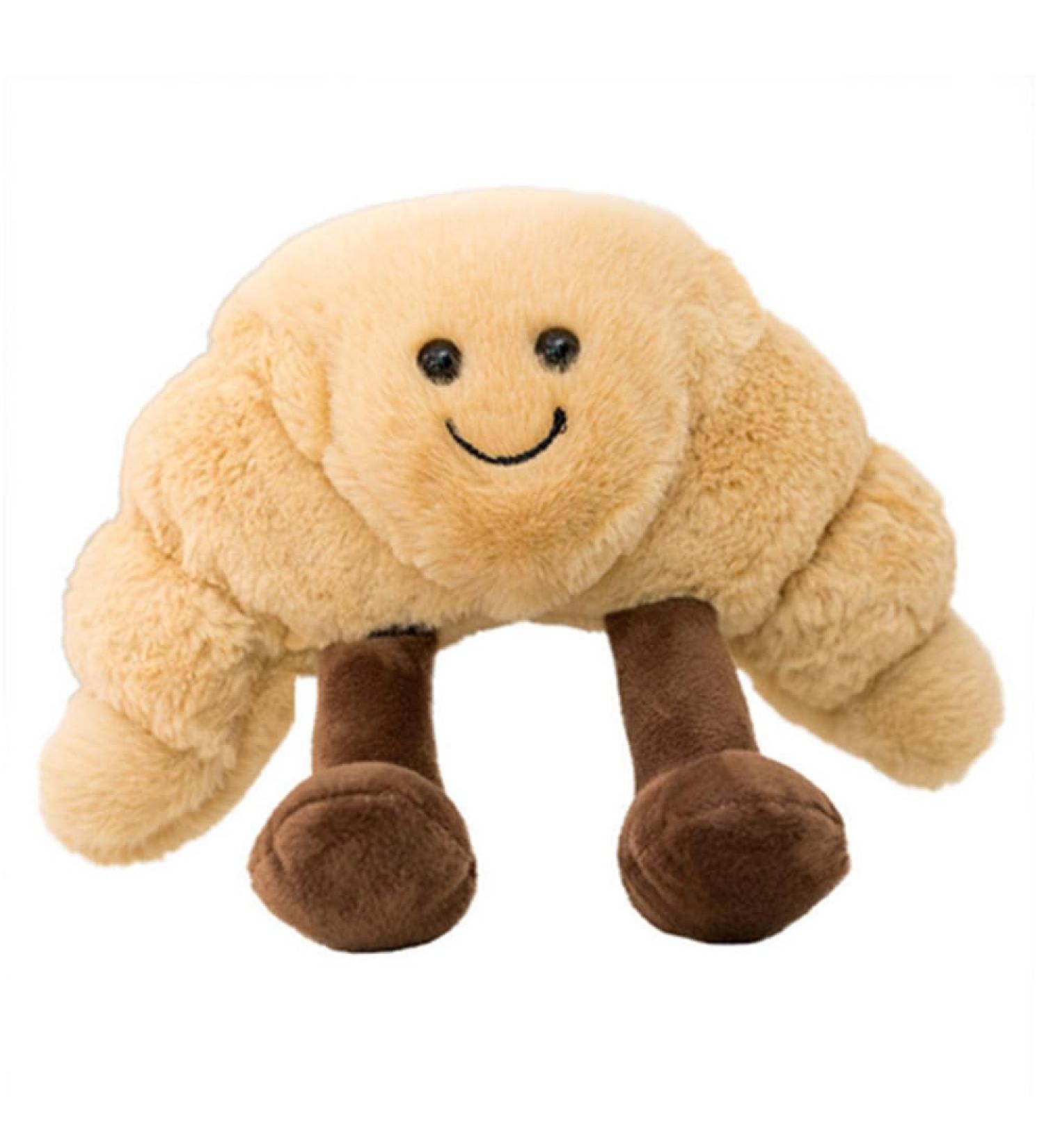 Cute 9 Croissant Plush Toy - Soft Weighted Stuffed Animal for Kids Birthday-Gifts - Buy Online on SooperMarket.com