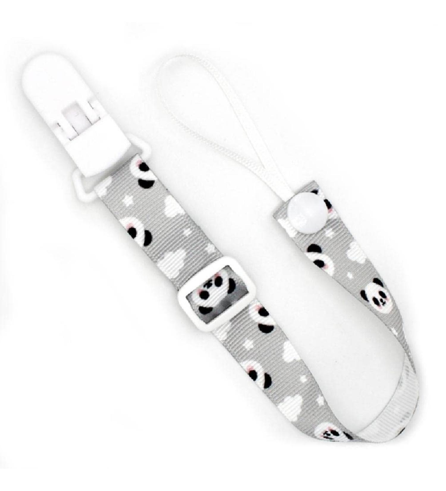 Buy Cartoon Print Clip Chain Baby Teether | Nipple Leash Strap | Teething Toy Holder - White Panda - Buy Online on SooperMarket.com