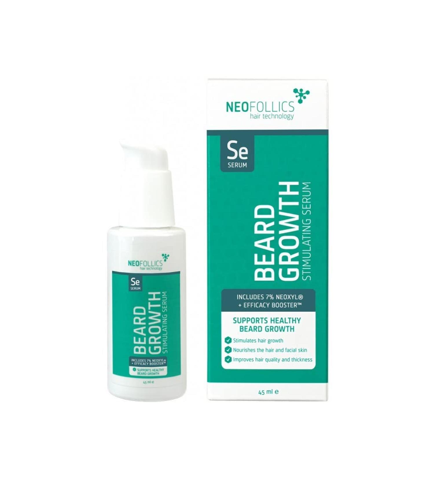Neofollics Beard Growth Stimulant Serum - Scientifically Proven Natural Ingredients - 45ml - 1-2 Months Supply - Buy Online on SooperMarket.com