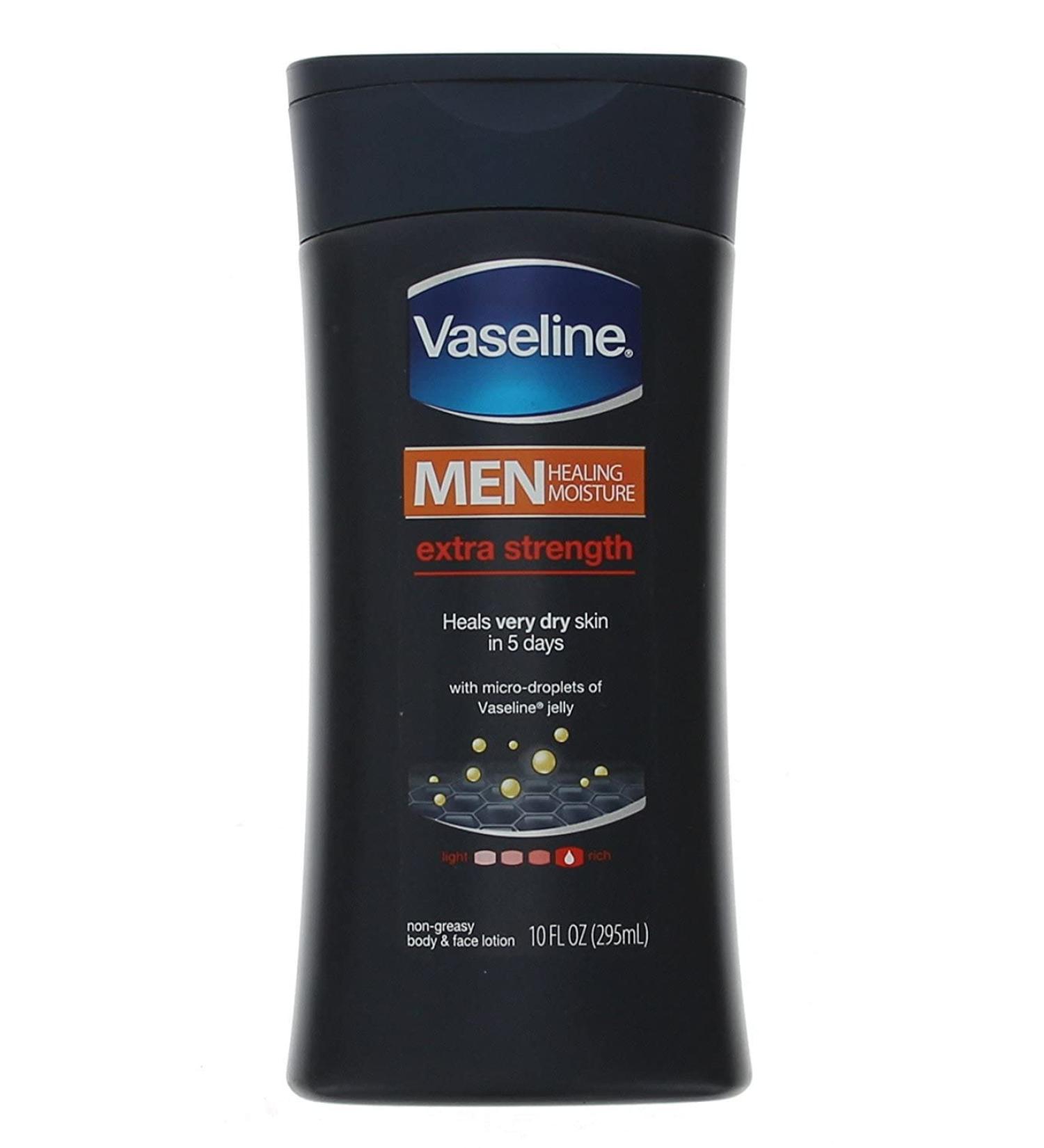 Vaseline Mens Extra Strength Lotion 10 Ounce (295ml) (2 Pack) Parfum 10 Fl Oz (Pack of 2)