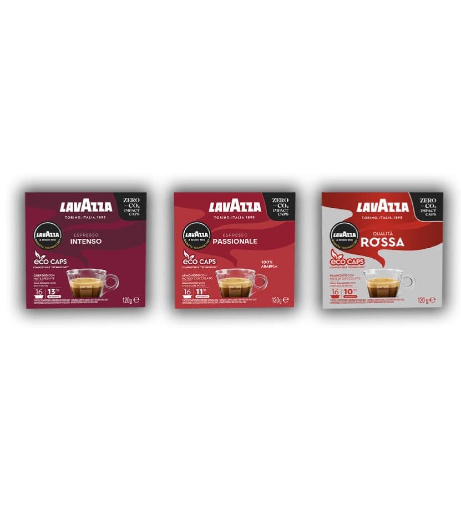 Lavazza Strong Trio A Modo Mio Coffee Capsules Compostable 3 packs of 16 Coffee Pods (48 Coffee Capsules) - Buy Online on SooperMarket.com