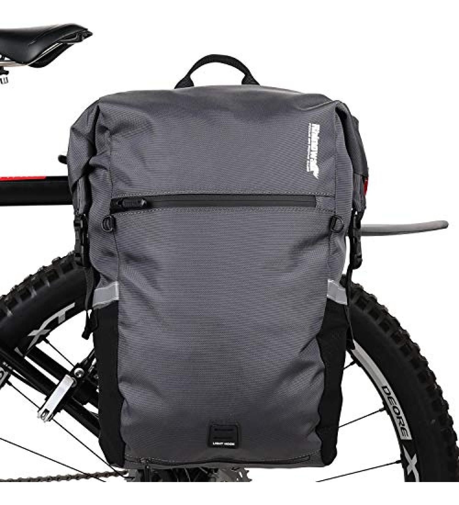 Rhinowalk Waterproof Bike Pannier Backpack - Gray | Convertible 2-in-1 Saddle Bag & Shoulder Bag | Professional Cycling Accessories - Buy Online on SooperMarket.com