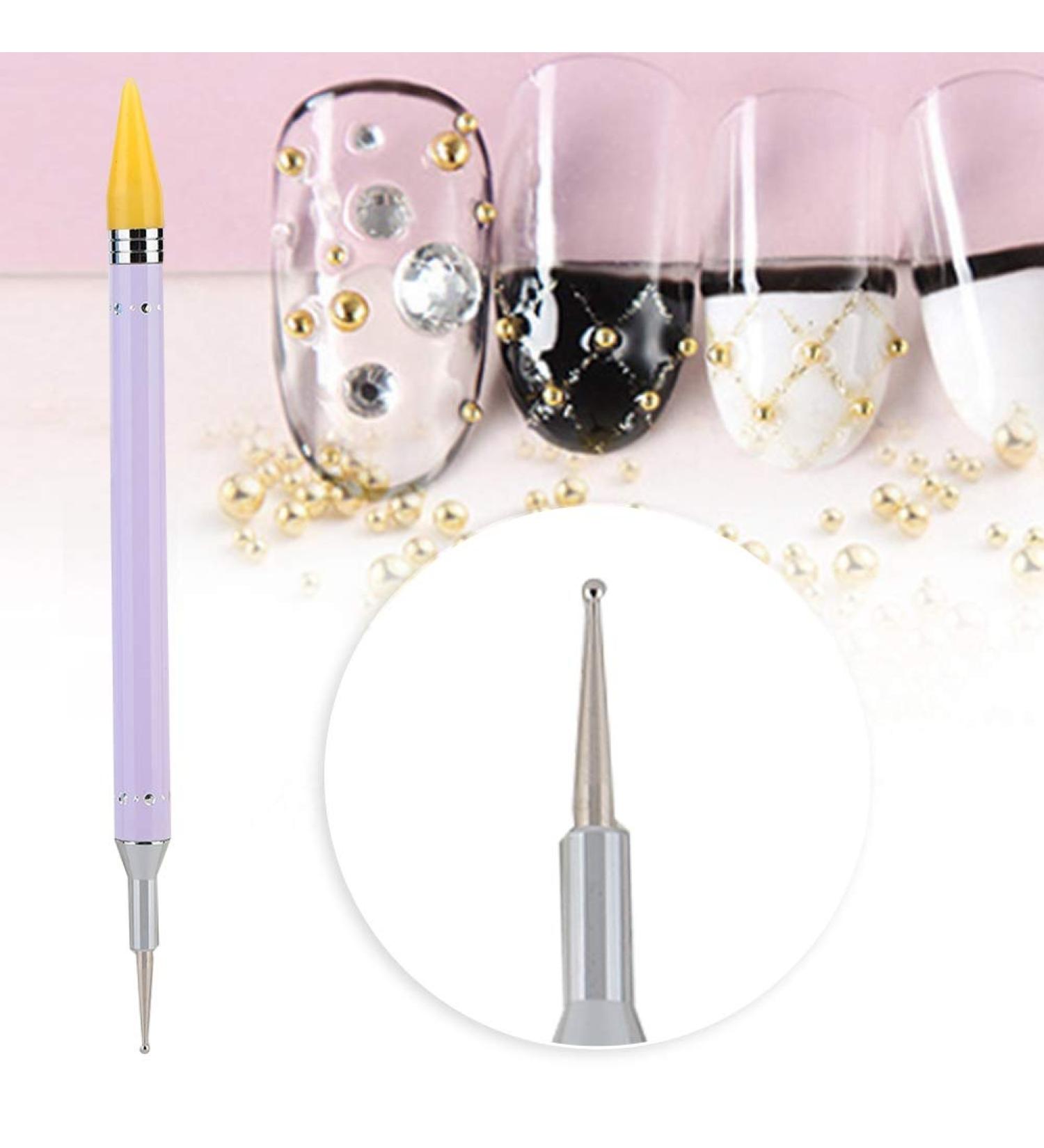Shop Nail Art Accessories: Rhinestone Pickup Tool Dual-Ended Dotting Pencil & Candy Color Wax Stone Picker - Buy Online on SooperMarket.com