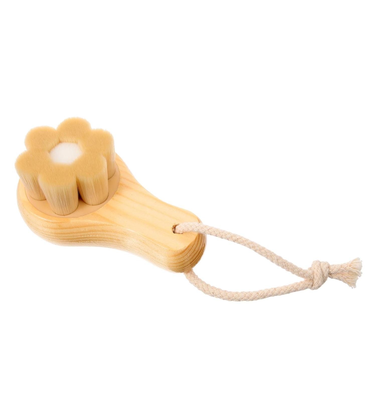 Mikinona Face Exfoliator wooden handle cleaning brush cleansing brush artificial fiber Pore Brush skin care face cleansing brush face brush makeup remover Scrubber face dry brush - Buy Online on SooperMarket.com