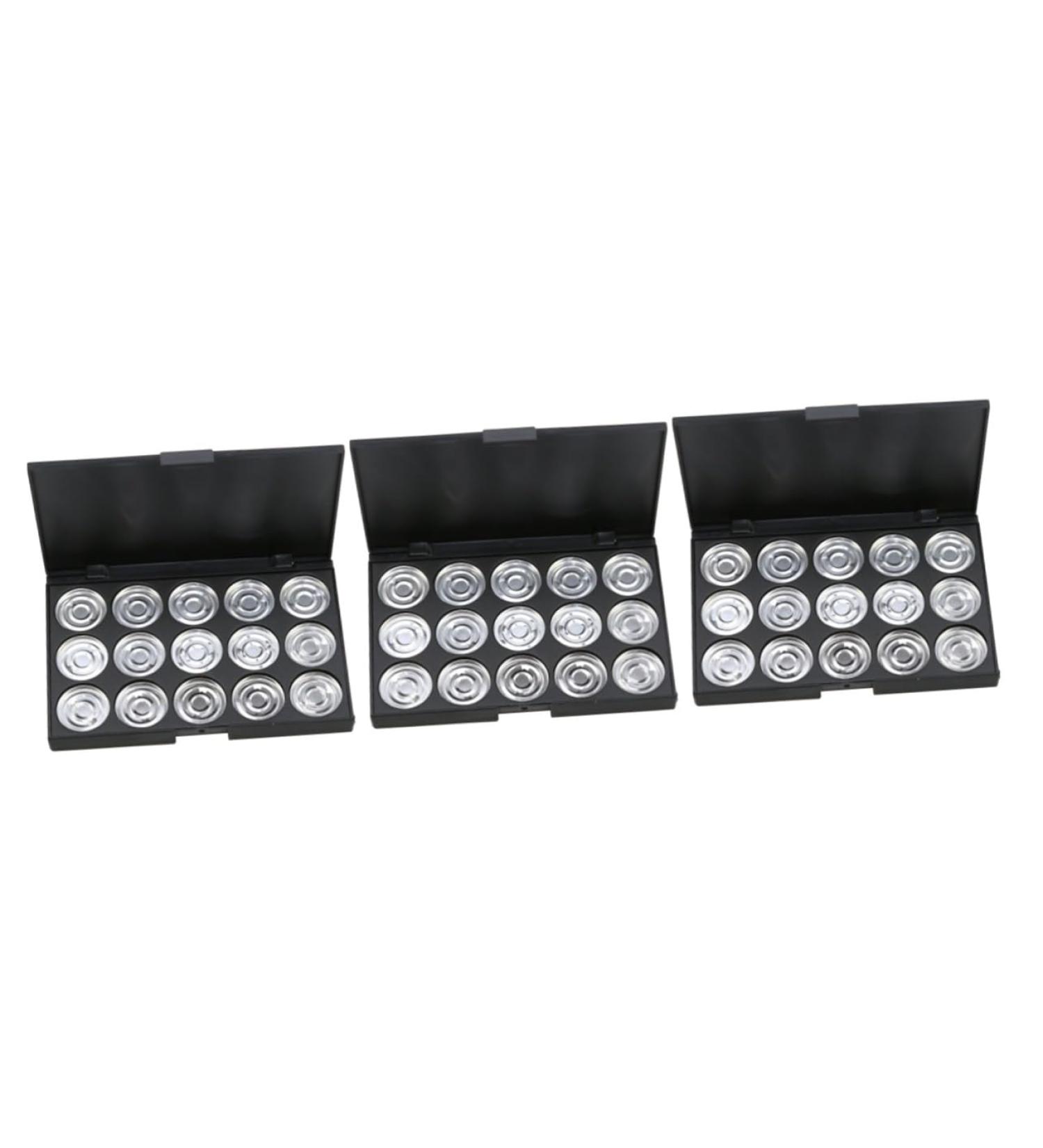 FOYTOKI 3pcs 15 Eyeshadow Palette Travel Makeup Case Empty Cosmetic Case Cosmetic Cases for Traveling Silver - Buy Online on SooperMarket.com