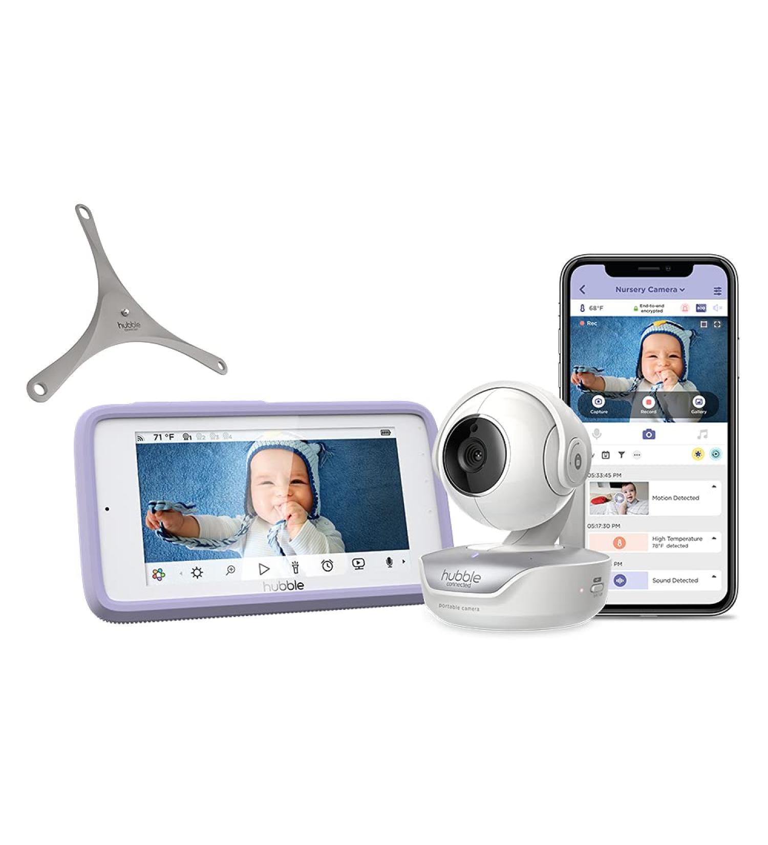 Hubble Nursery Pal Connect Touch 5 HD Baby Monitor with Camera & Audio | Room Temperature Sensor, 2-Way Talk, Night Vision, WiFi Camera | Interactive Education Content Included - Buy Online on SooperMarket.com
