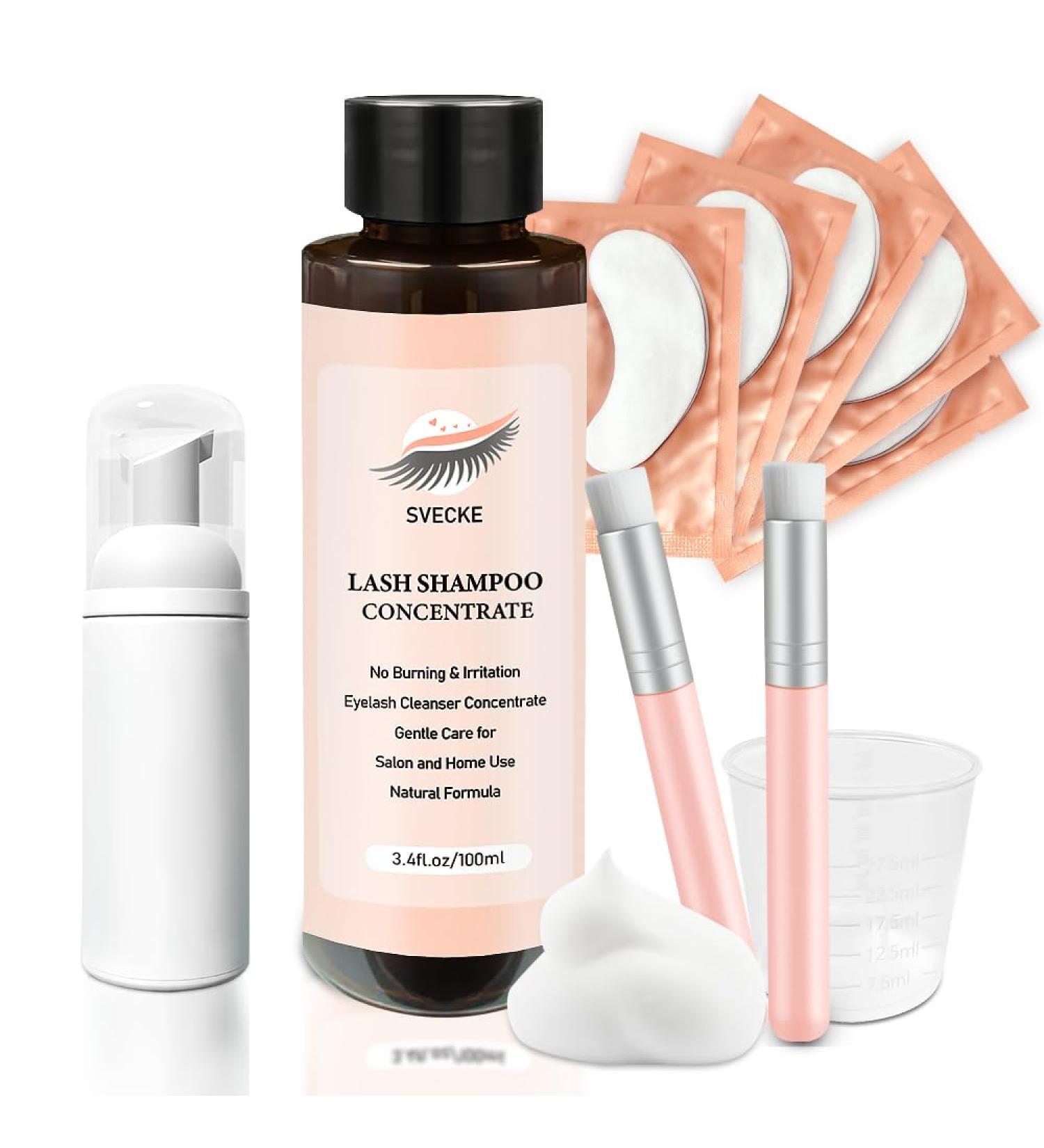 Premium Lash Shampoo Concentrate 100ml | Oil-Free Eyelash Extension Cleanser Kit | Ultimate Lash Cleaning Brush & Bottle - Buy Online on SooperMarket.com