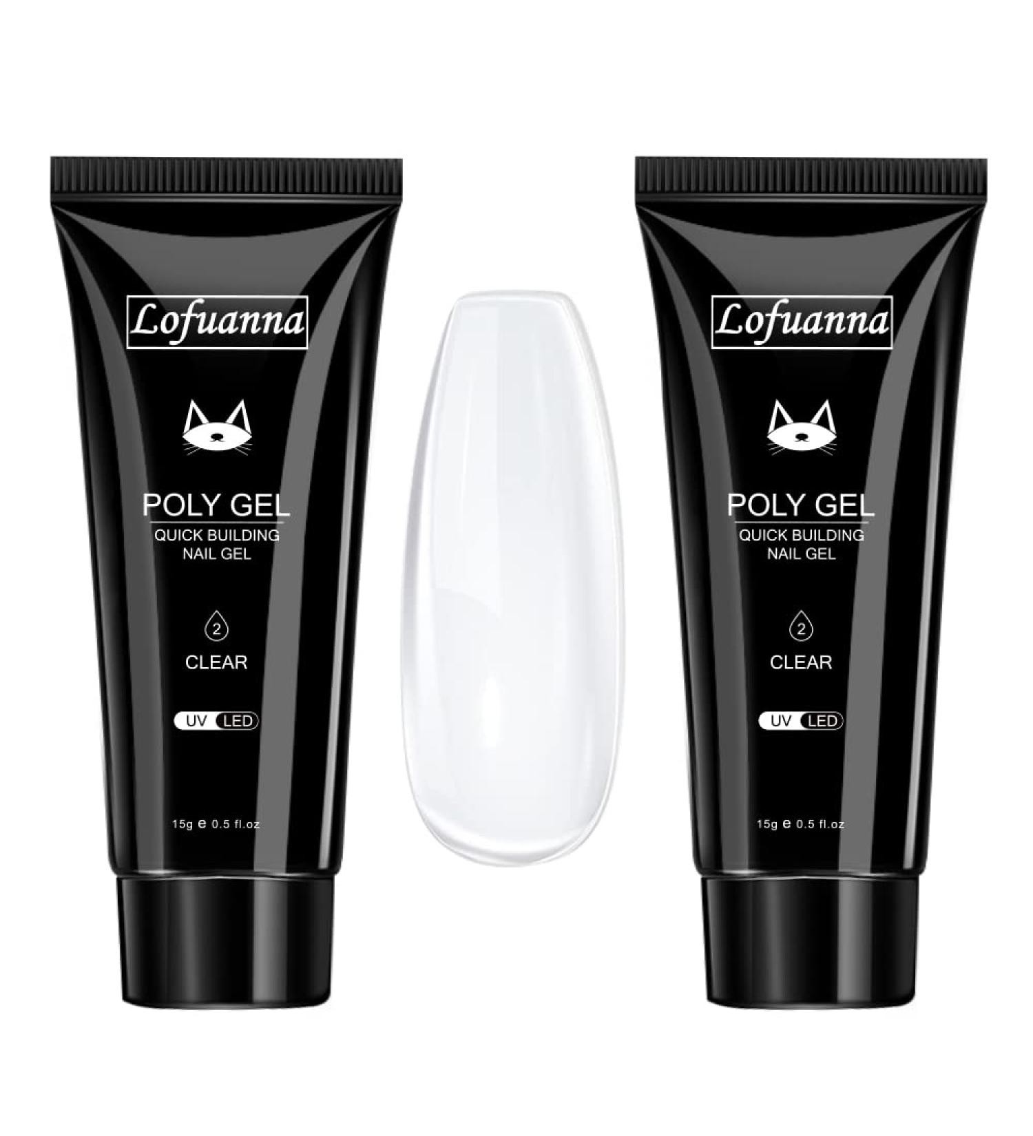 Lofuanna Transparent Poly Nagel Gel 15ml 2 | Builder Gel for Nail Extensions & Strengthening | UV/LED Professional Manicure Repair - C03 - Buy Online on SooperMarket.com