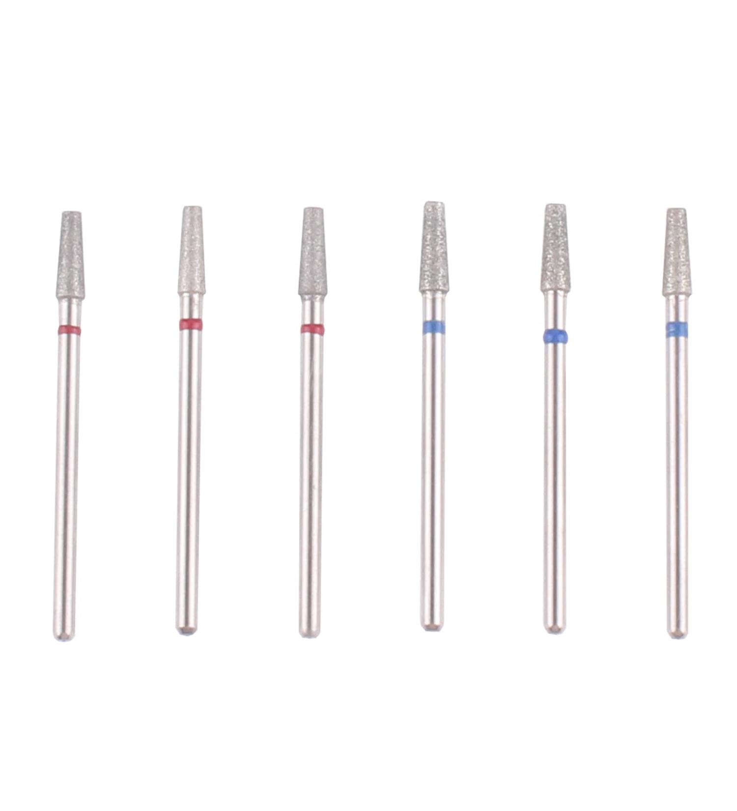 MZCMSL 6pcs Tapered Barrel Cuticle Drill Bits Pro Diamond Bits for Nail Prep 3/32 Shank Efile Bit (Fine & Medium) 3x9mm - Buy Online on SooperMarket.com