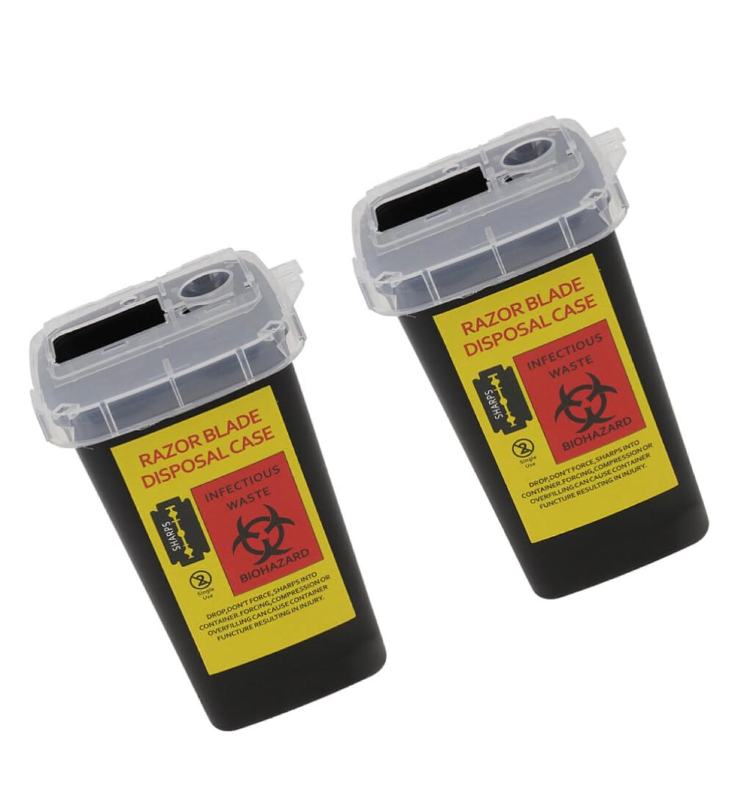 Nolitoy 2-Piece Razor Suitcase Disposal Container - Safe Sharp Object Recycling Box for Hairdressers - Buy Online on SooperMarket.com