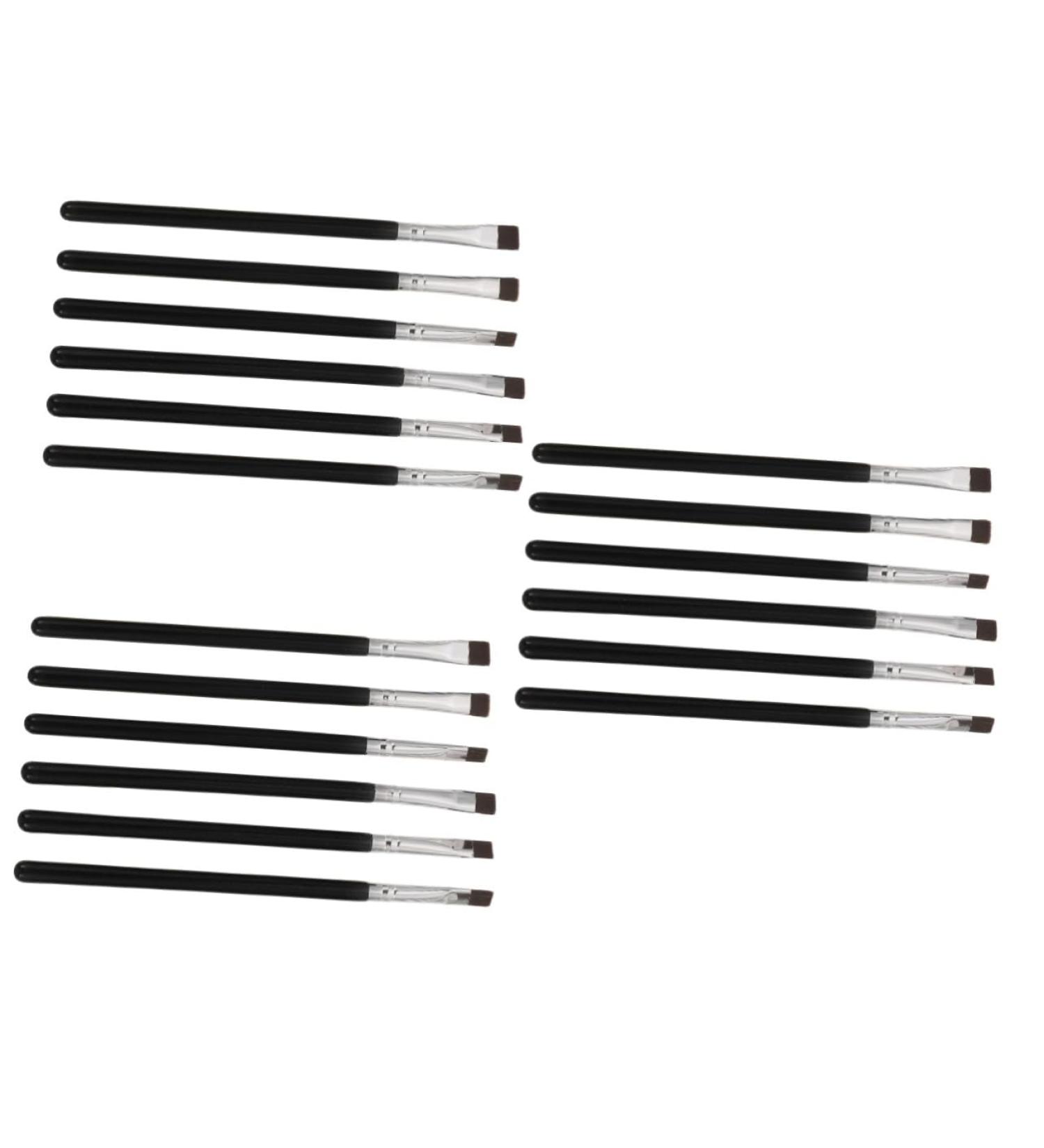 Baluue 18 Pcs Flat Eyebrow Brush Eyeliner Makeup Brush Travel Makeup Brush Eye Brush Artificial Fiber Black - Buy Online on SooperMarket.com