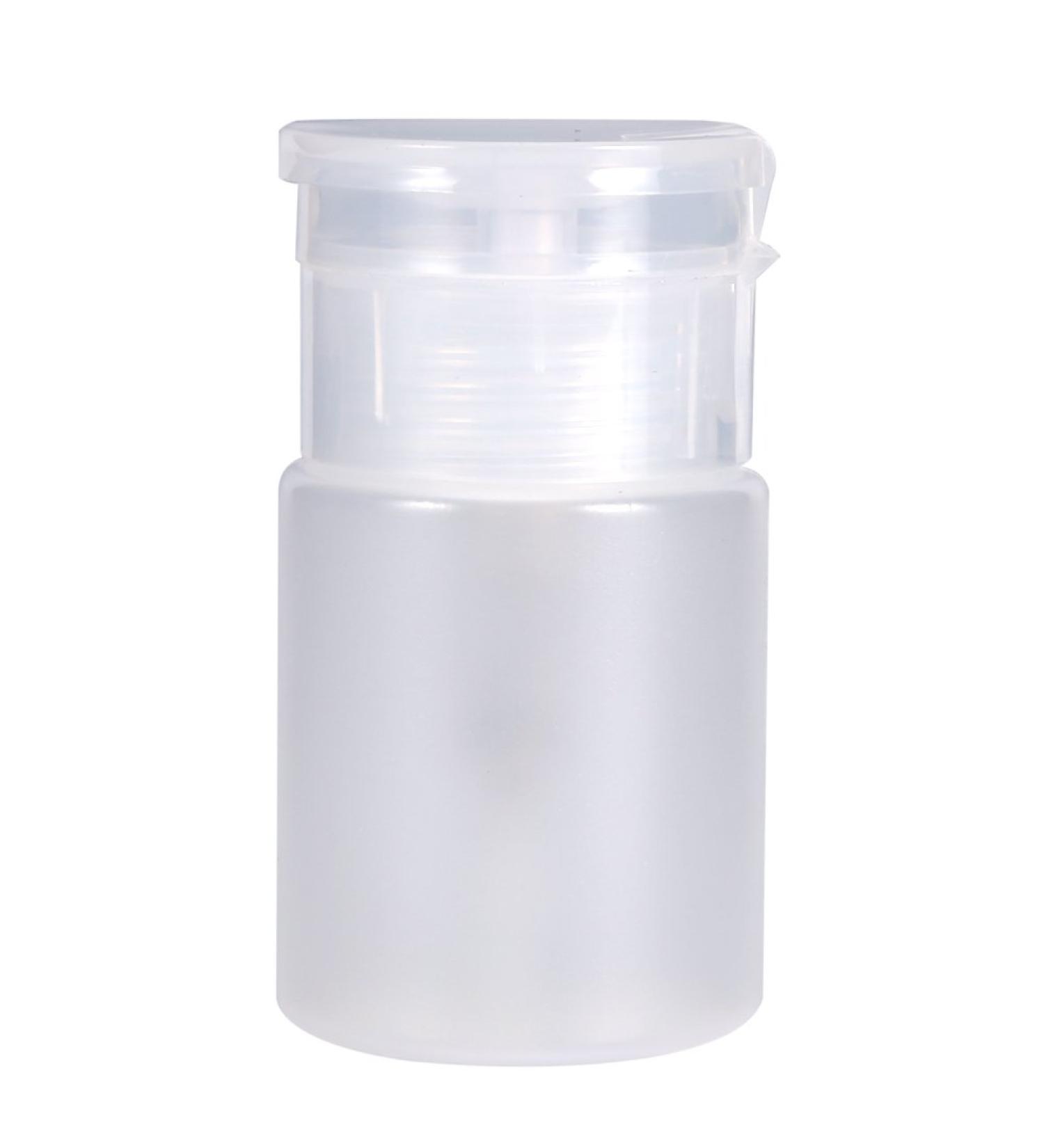 Nail Dispenser Bottle Cleaner Pump Empty Plastic Bottle for Nail Polish Remover Liquid 60 ml Transparent Bottle (White) - Buy Online on SooperMarket.com
