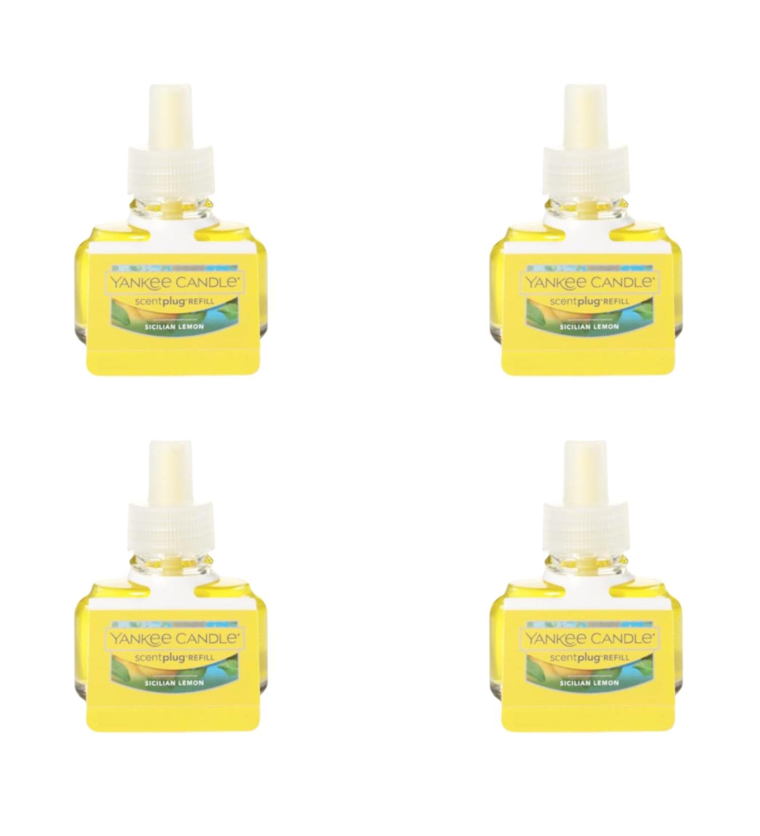 Yankee Candle Sicilian Lemon Electric Home Fragrance Scent Plug Refill (Pack of 4)
