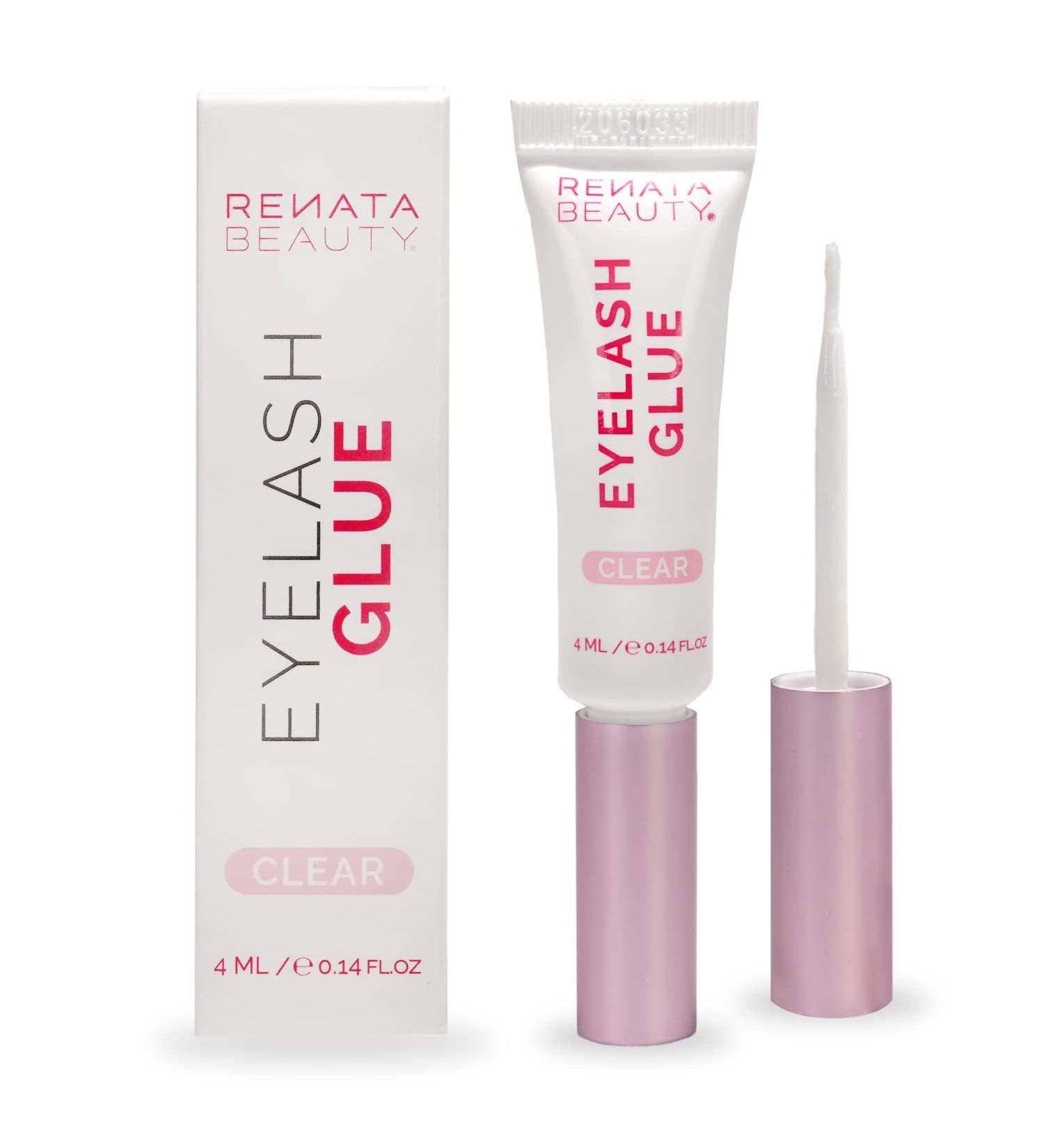 Renata Beauty 24-Hour Transparent Lash Glue for False Eyelash Extensions - Waterproof, Dual-Function Brush Tube - Compatible with Glue Remover - Buy Online on SooperMarket.com