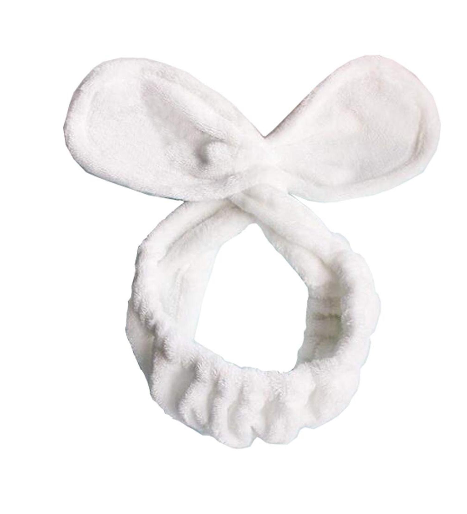 Sweet Twist Plush Bunny Rabbit Ear Headband - Stretchable Makeup Headband (White) - Buy Online on SooperMarket.com