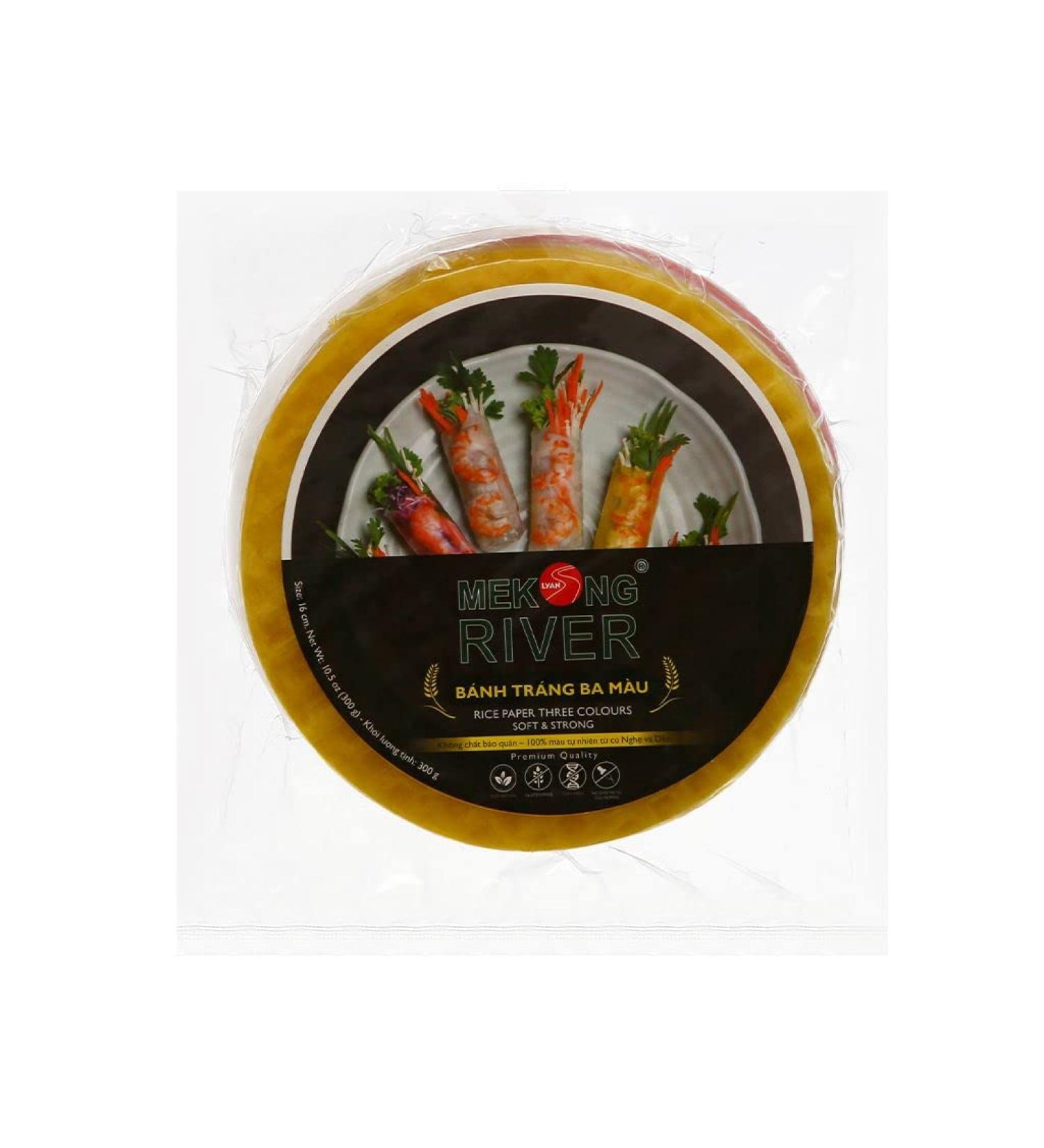 Lyan Mekong River Rice Paper Three Colours 16cm 300g - Buy Online on SooperMarket.com