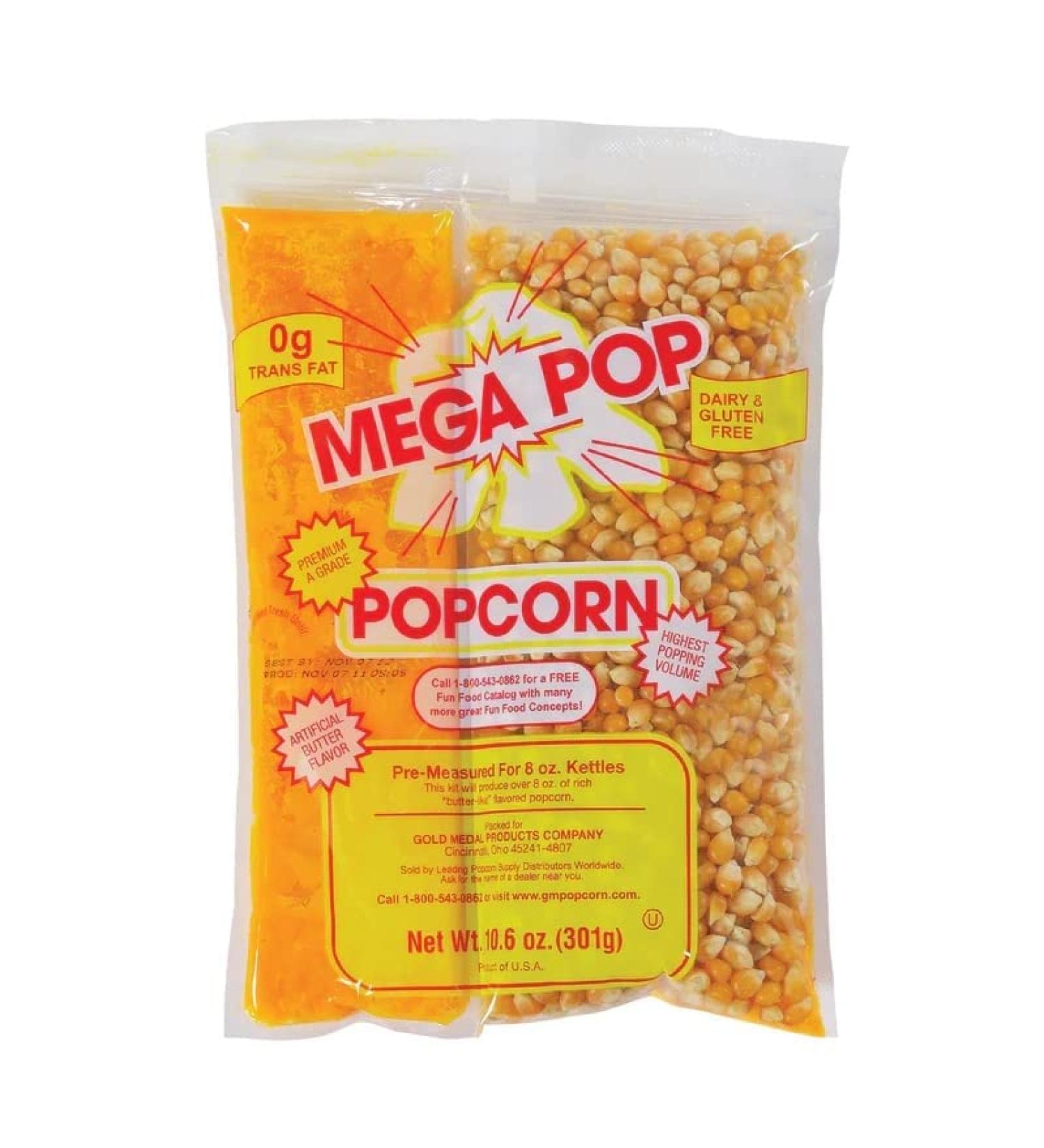 Perfectware - Popcorn 8oz -6ct 8oz Popcorn Portion Packs- (Box of 6 Portion Packs) Portion Packs 6oz Poppers- Pack of 6ct