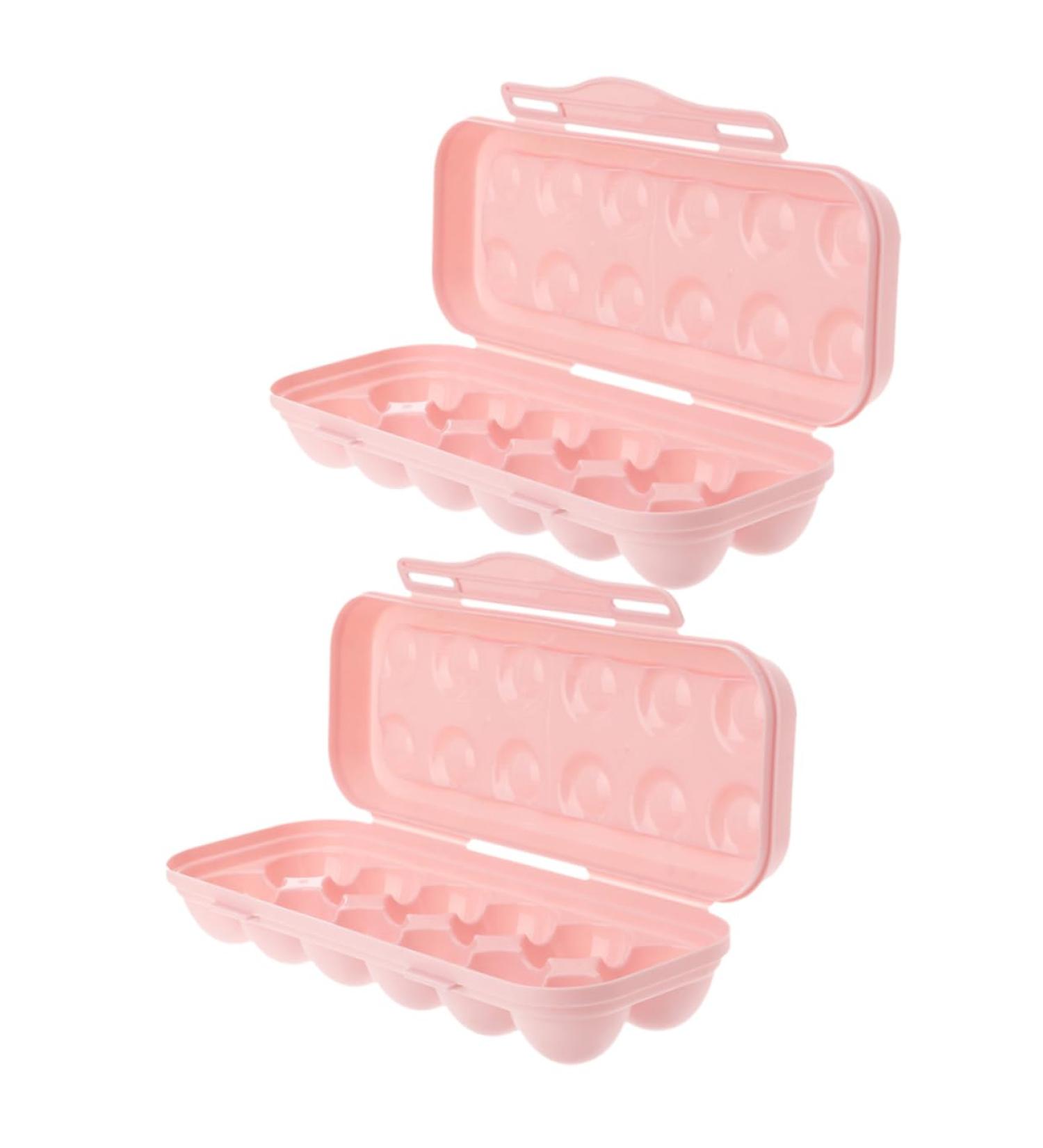 CHILDWEET 2pcs Anti-Collision Damage Chicken Food Trays Plastic Egg Cartons Pantry Egg Bins for re-usable Pink 30X11X6.5CM - Buy Online on SooperMarket.com