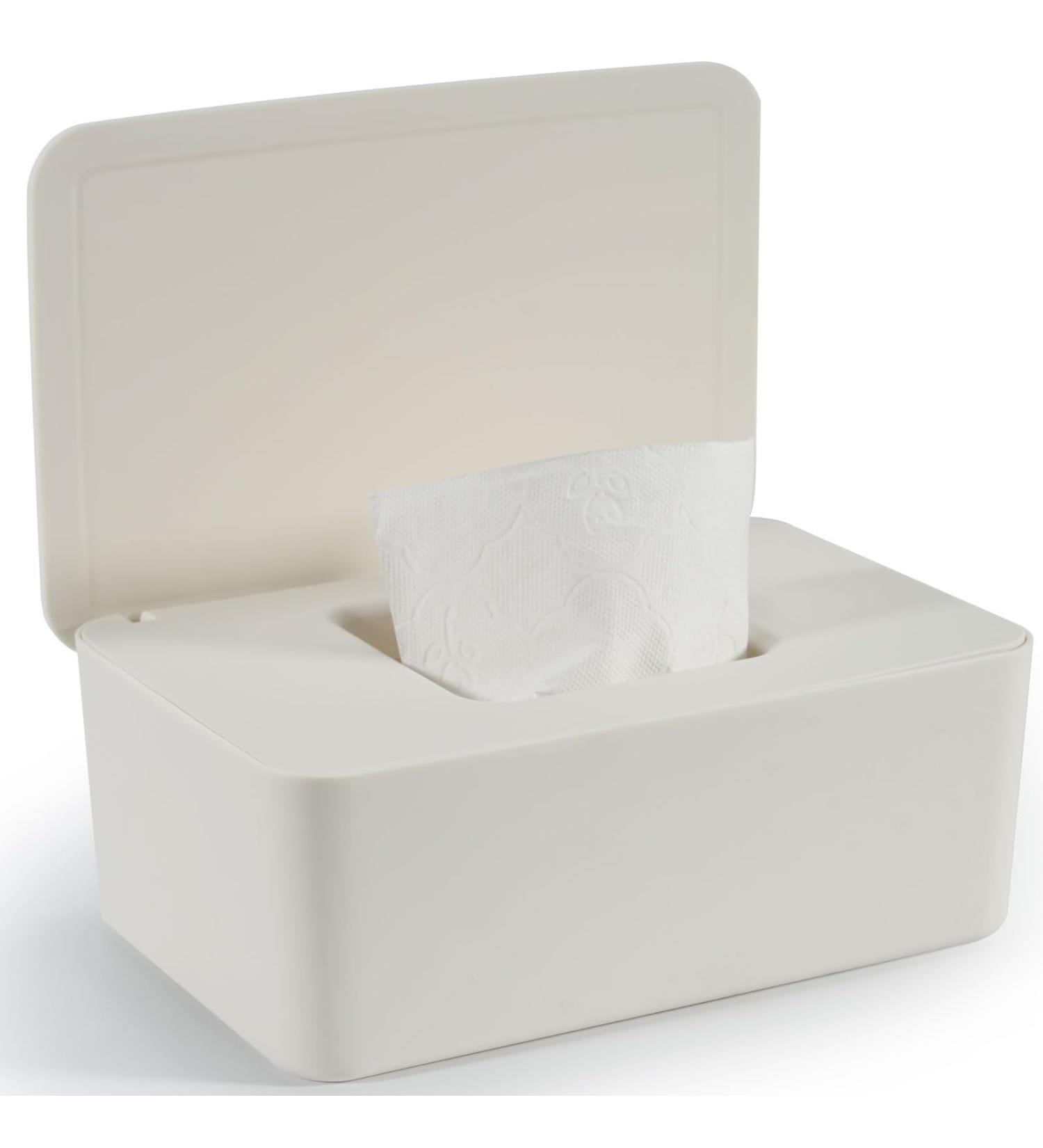 Cheerhom Baby Wet Wipes Storage Box - White 18x12.2x7cm | Moist Toilet Paper Holder for Home Office & Travel - Buy Online on SooperMarket.com