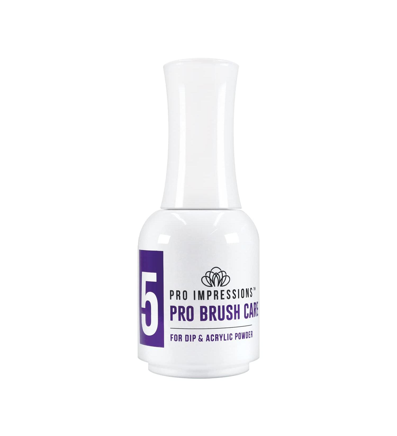 Pro Impressions - 2 In 1 Dip & Acrylic Powder - Step 5 - Pro Brush Care - 15ml (Coloured Acrylic Dip Powder Overlay)