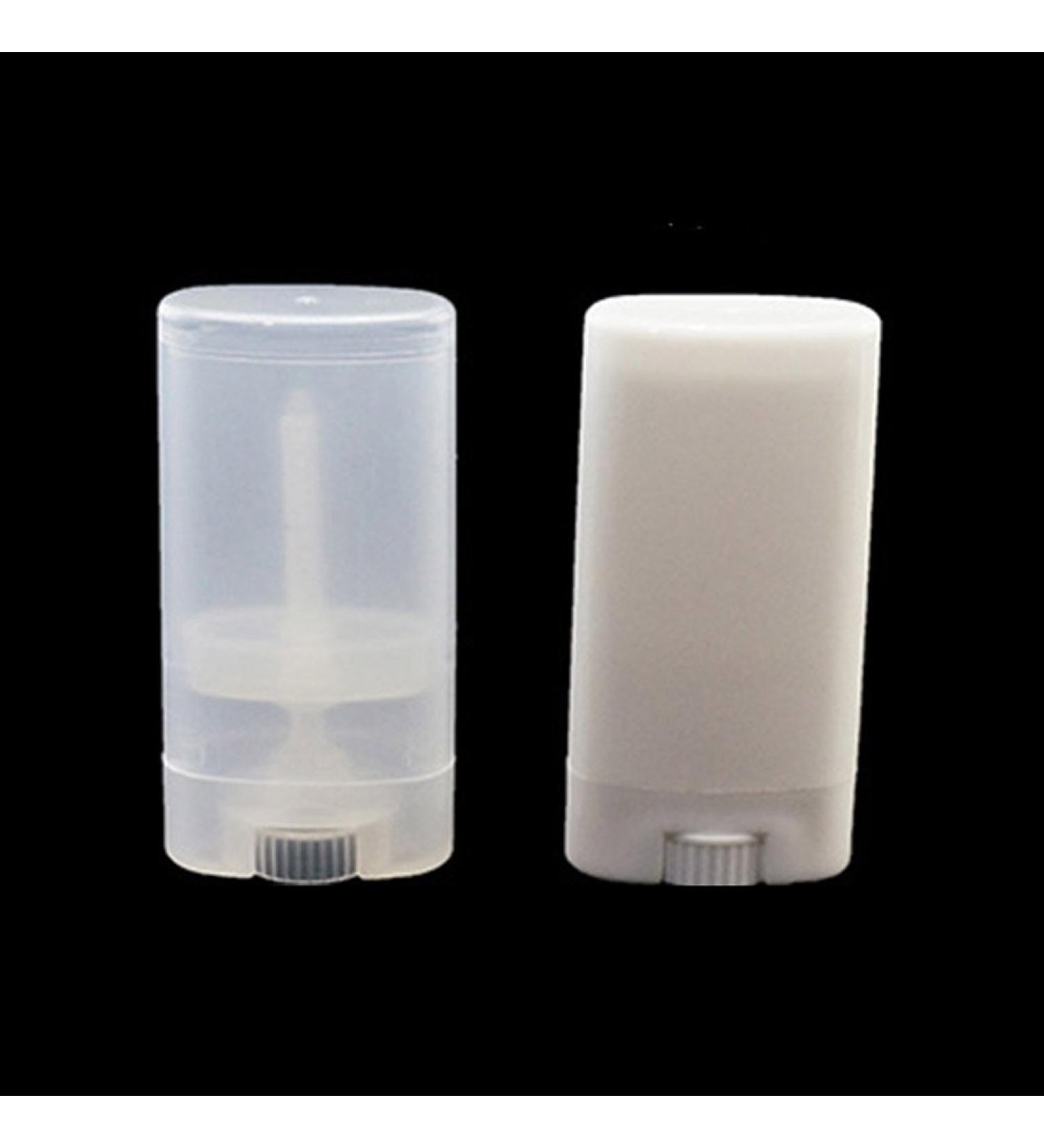 15ml empty oval deodorant container lip balm tubes lip gloss container holder with caps pack of 10 (white)