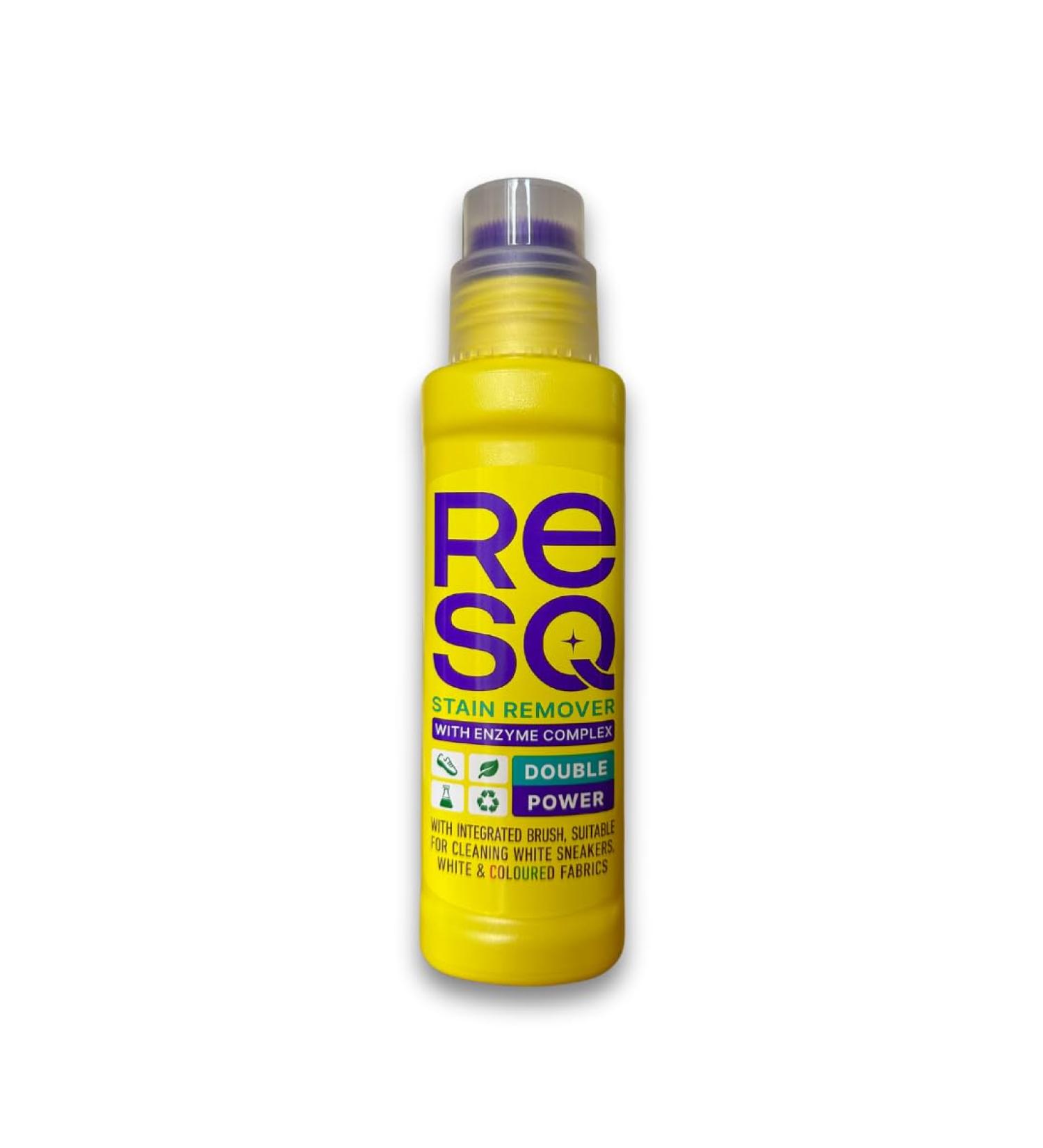 RESQ Stain Remover with Enzymes and Gall (with Brush) - Sneaker Cleaner - Cleans White & Coloured Fabrics 200ml