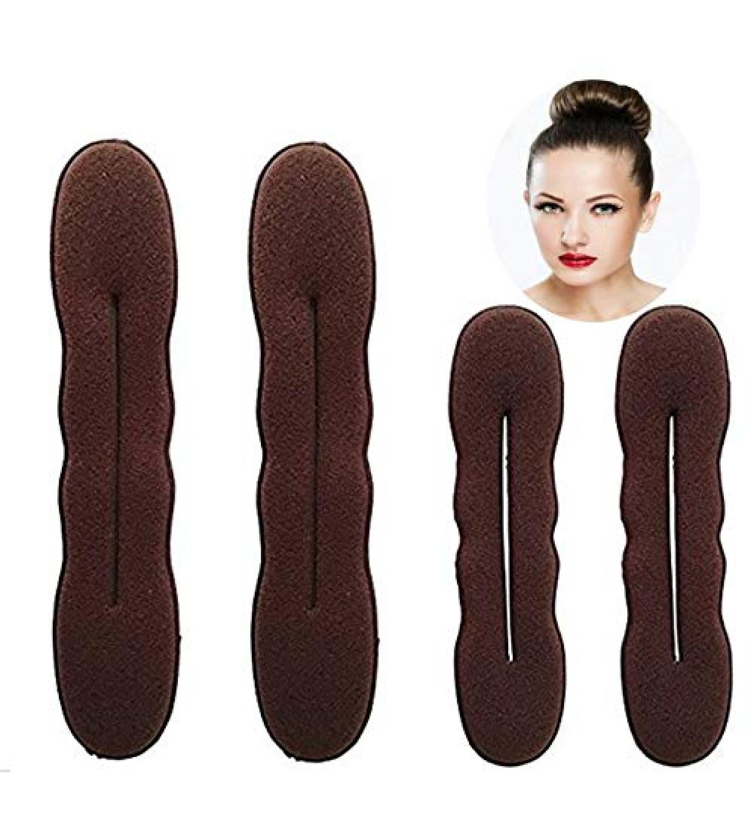 Styla Hair Magic Bun Maker - 2 Small 2 Large Brown Foam Twisters for Easy Perfect Buns - Buy Online on SooperMarket.com