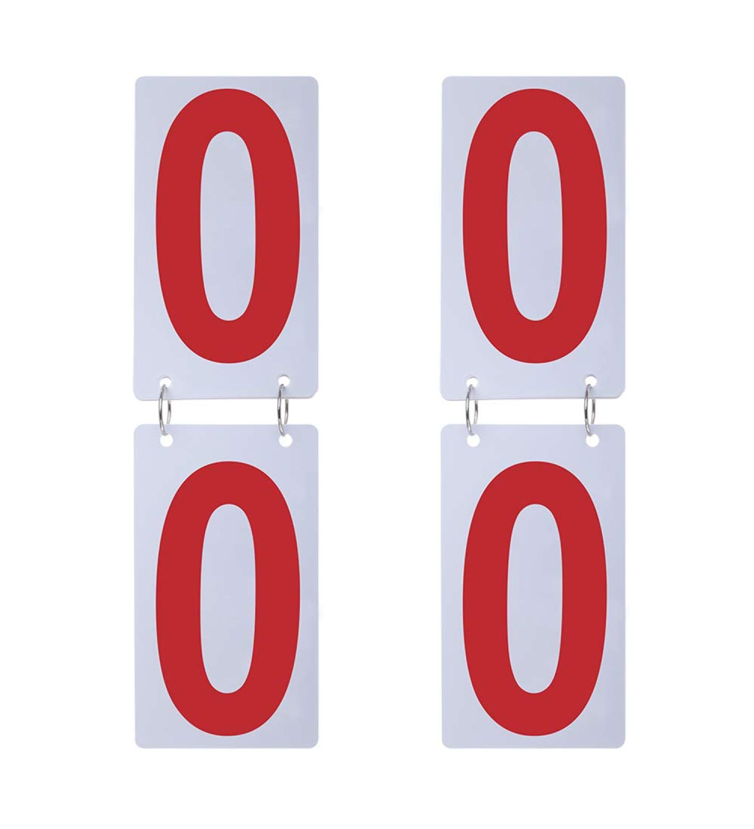 TOPTIE Tennis Score Keeper Set - Double Sided Flip Scoreboard Numbers - 0-9 Visible - Red - 4 x 7 Inch - 2 Sets - Buy Online on SooperMarket.com