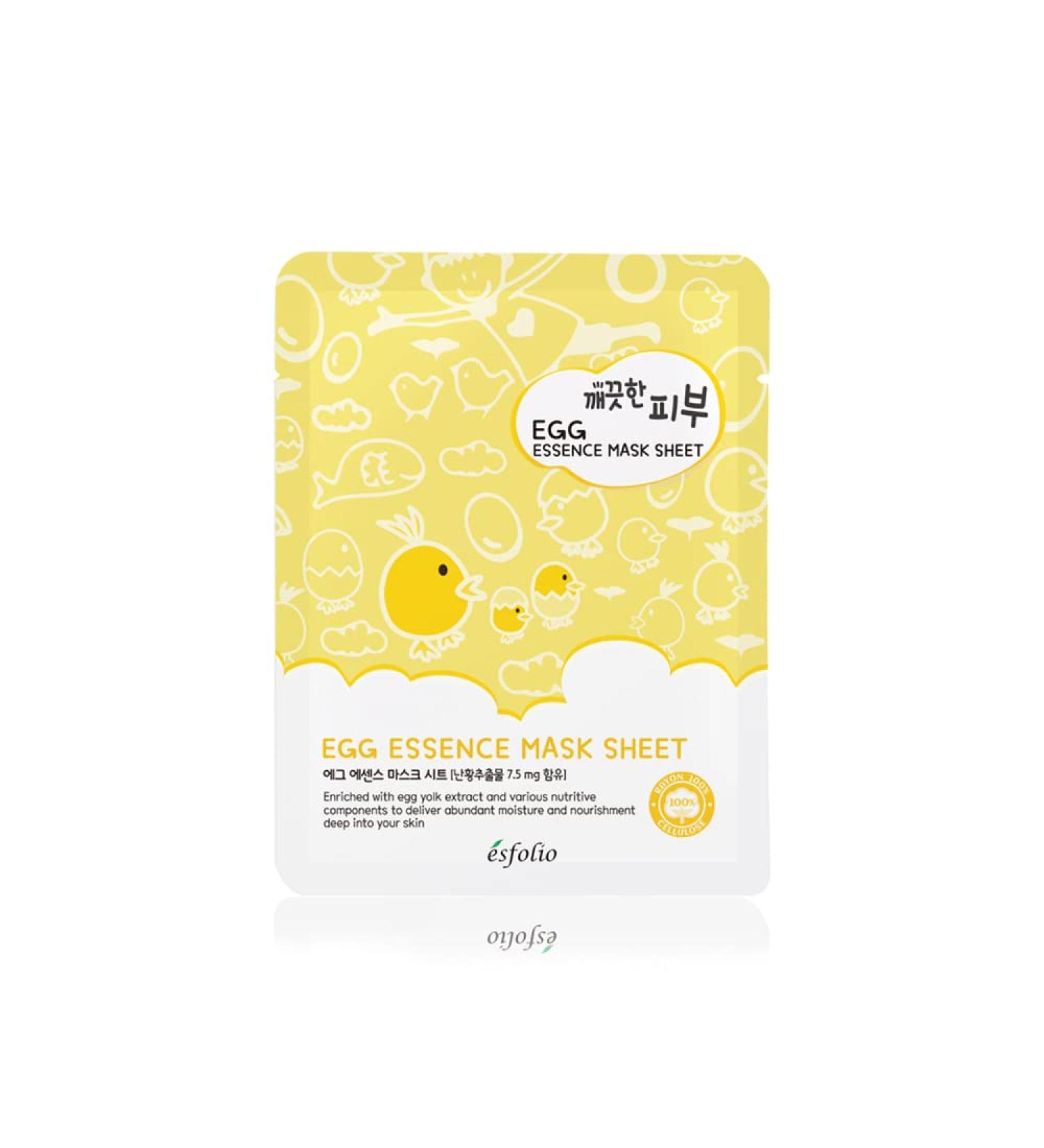 Esfolio Pure Skin Mask Box - Egg Essence 11.8 oz | Hydrating & Nourishing Face Masks for All Skin Types - International Shipping Available - Buy Online on SooperMarket.com