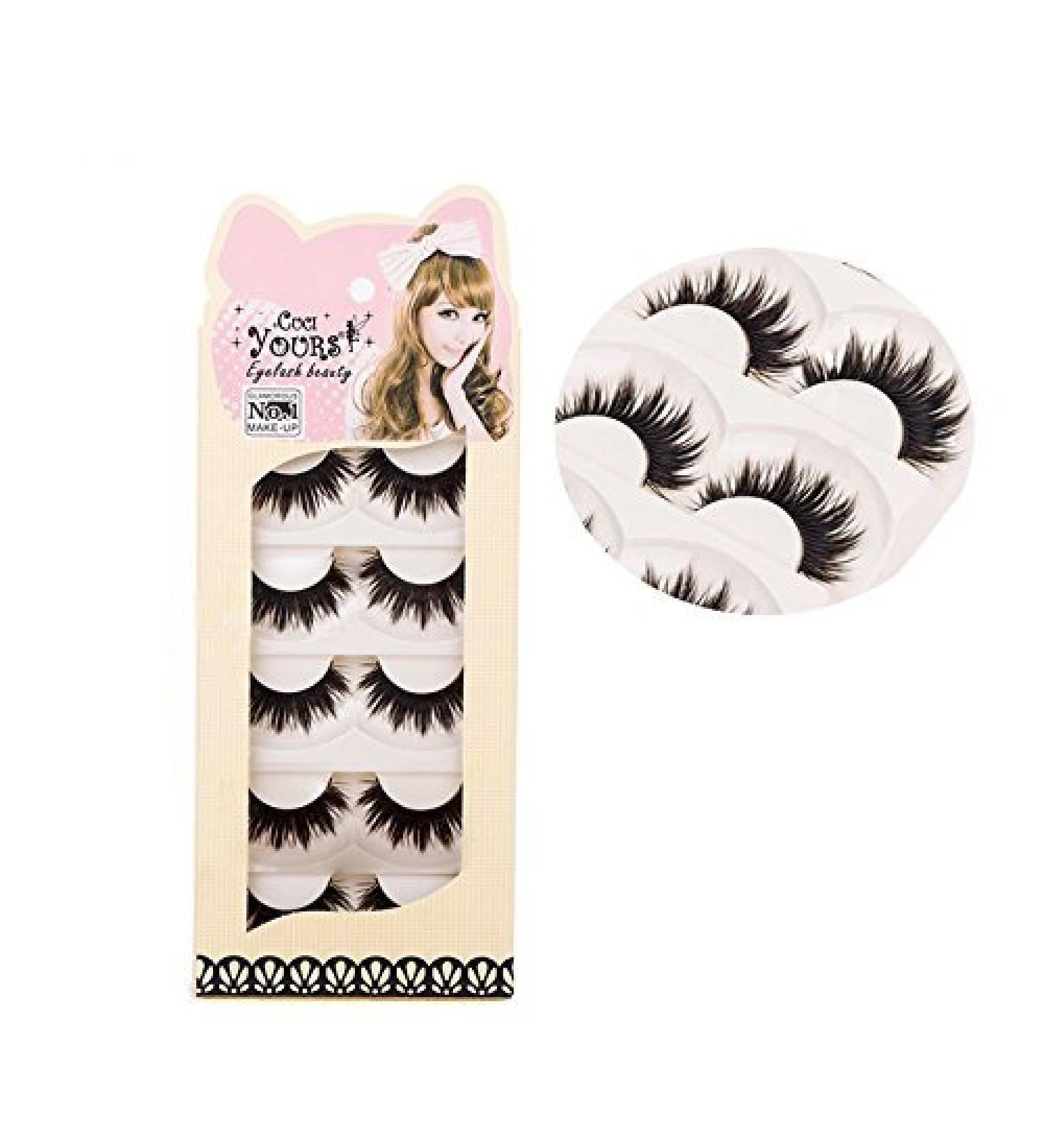 Pauler Vickers Soft 5 Pairs Handmade Makeup Thick False Eyelashes Eye Lashes Long Black Natural by Pauler Vickers