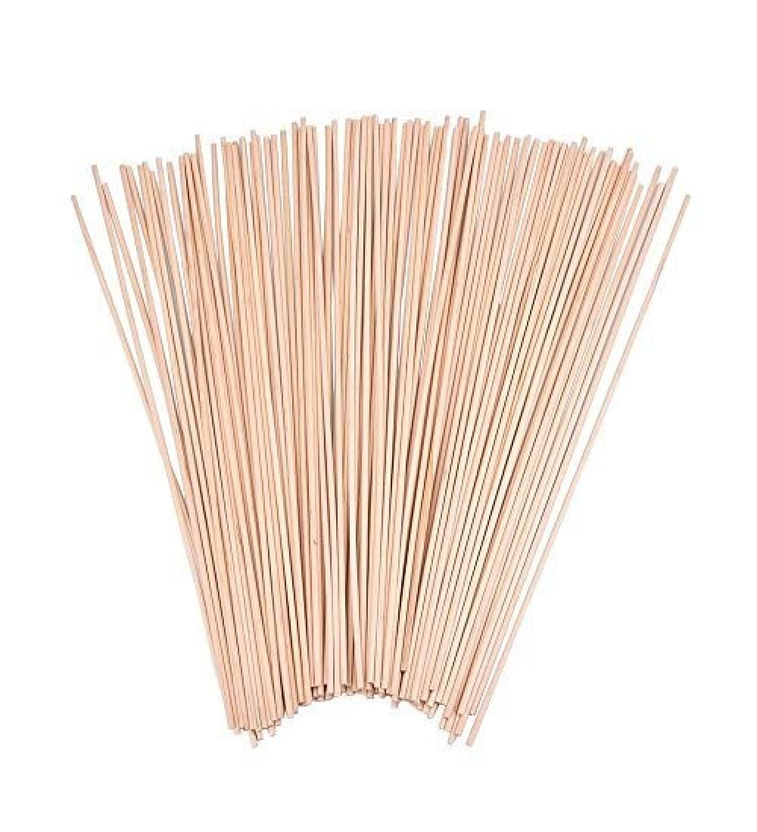 100 Pack of Unfinished Natural Wood Craft Dowel Rods - 12 x 1/8 Inch - Wood Color - Buy Online on SooperMarket.com