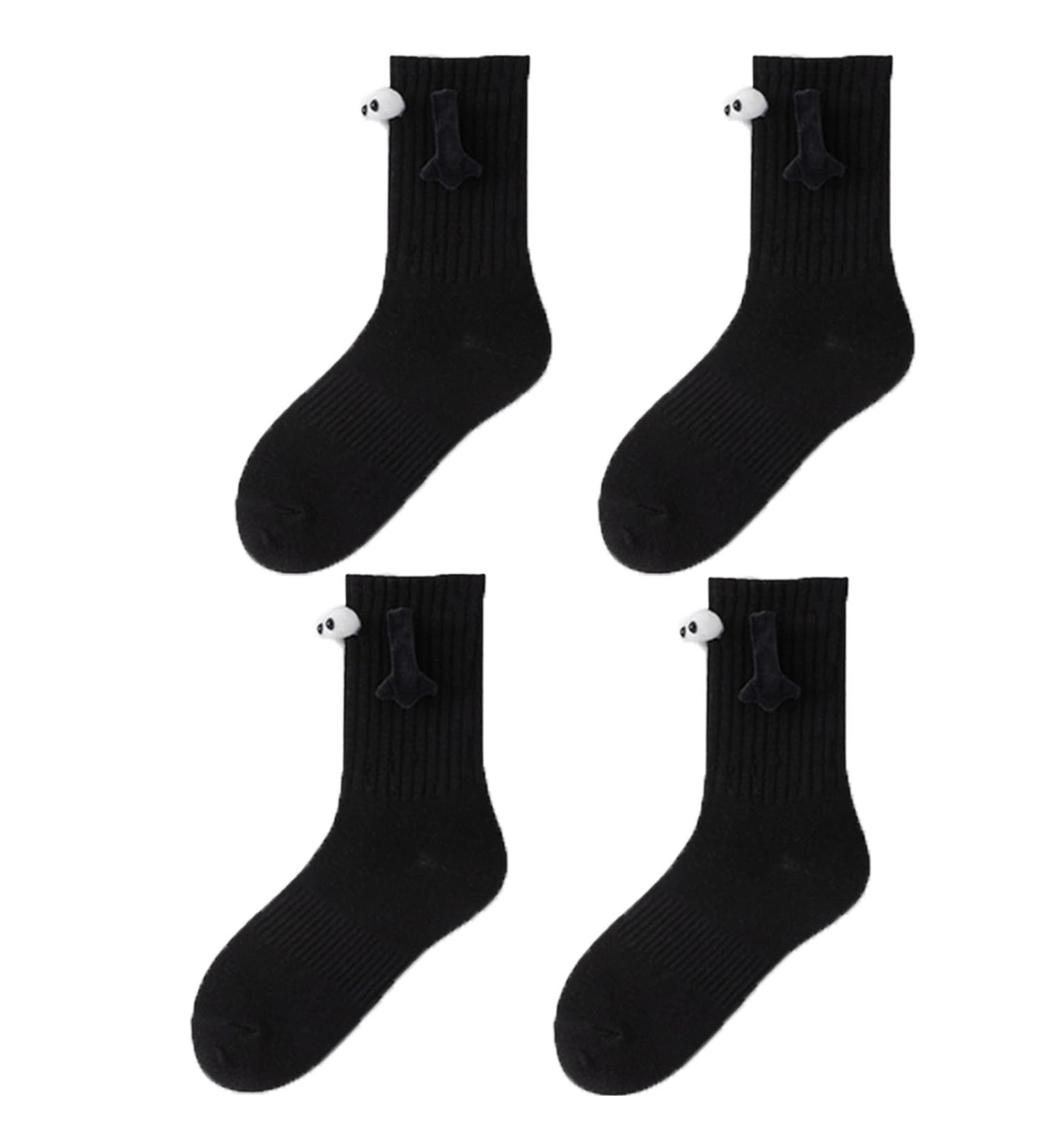 Couple Holding Hands Magnetic Suction 3D Doll Socks - Funny Unisex Couple Socks (2pcs Black) - Buy Online on SooperMarket.com
