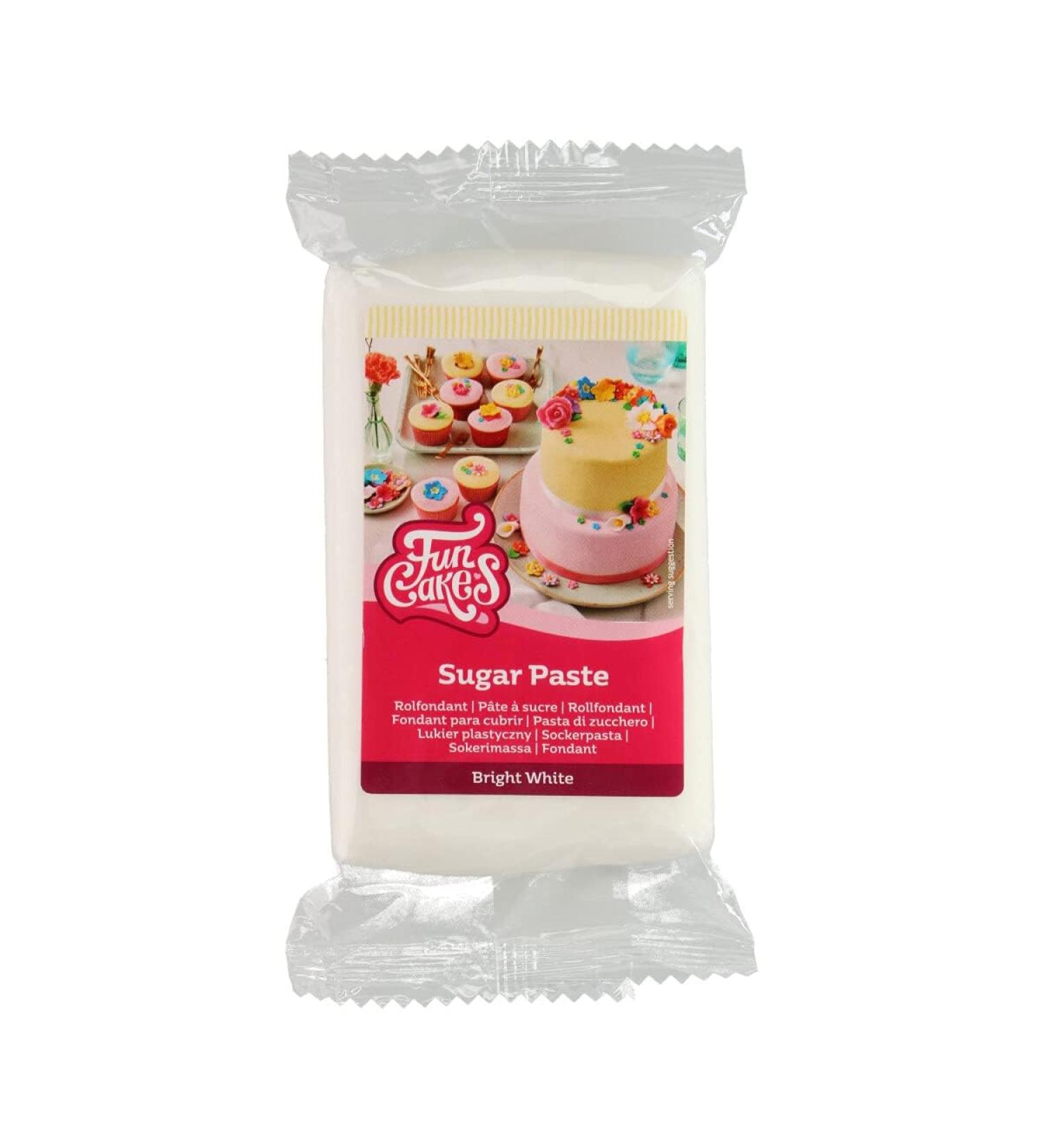 Funcakes Rollfondant Bright White - Easy to Use Smooth & Flexible Cake Decorating (Halal Kosher Gluten-Free) - 250g - Buy Online on SooperMarket.com