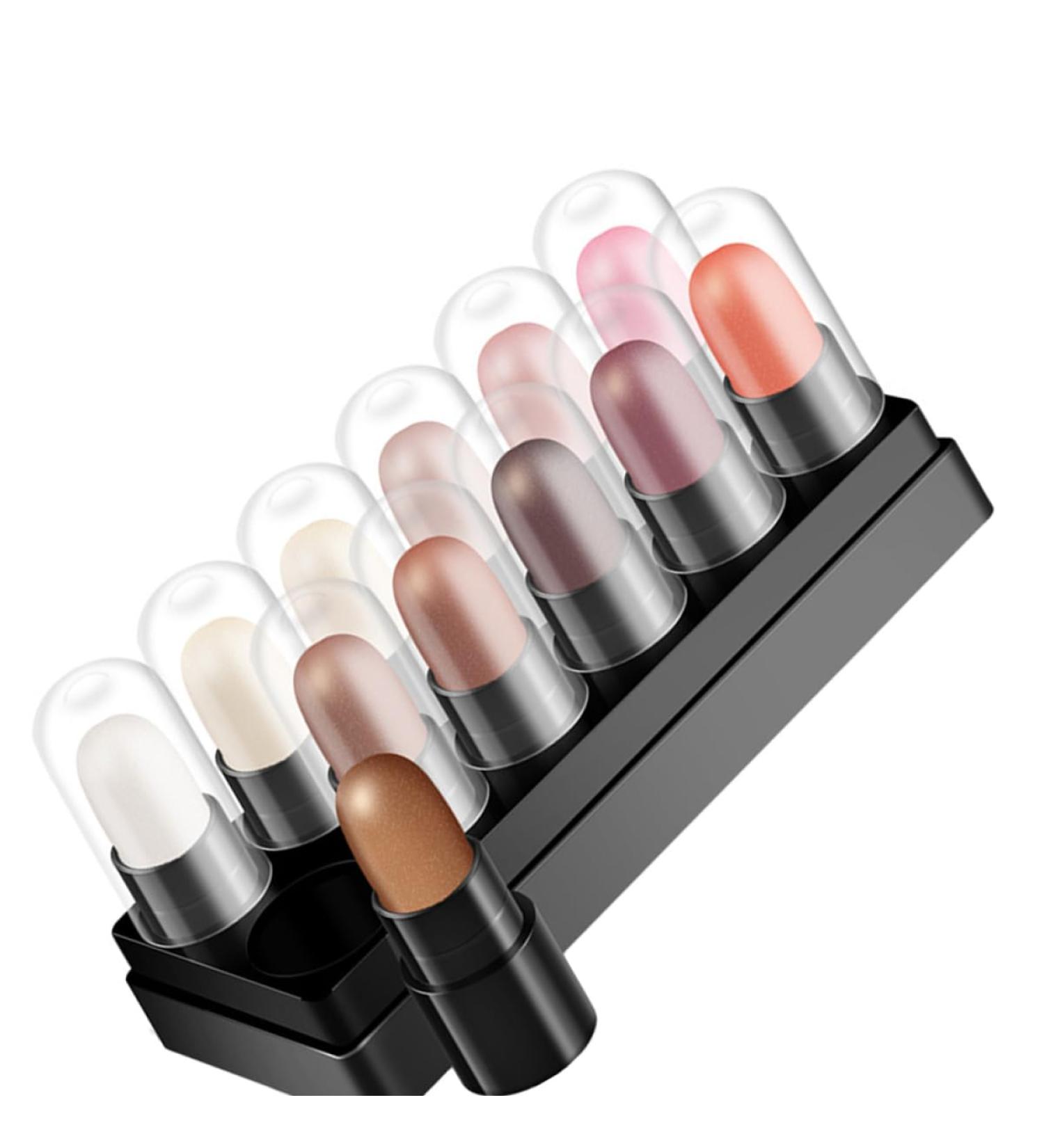 Angoily 12pcs 12 Shadow Box Highlighters Glitter Eye Shadow Girl Makeup Supplies Boxed Tool - Buy Online on SooperMarket.com