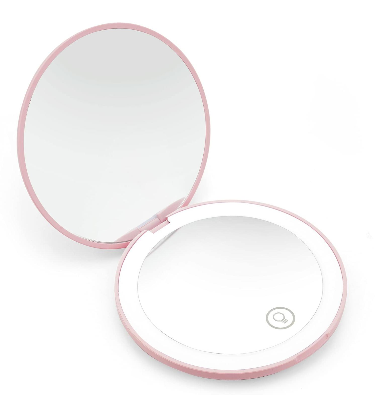 HEYISSU Lighted Compact Mirror 1x/10x Magnification - Travel Makeup Mirror with Light for Purses - Buy Online on SooperMarket.com