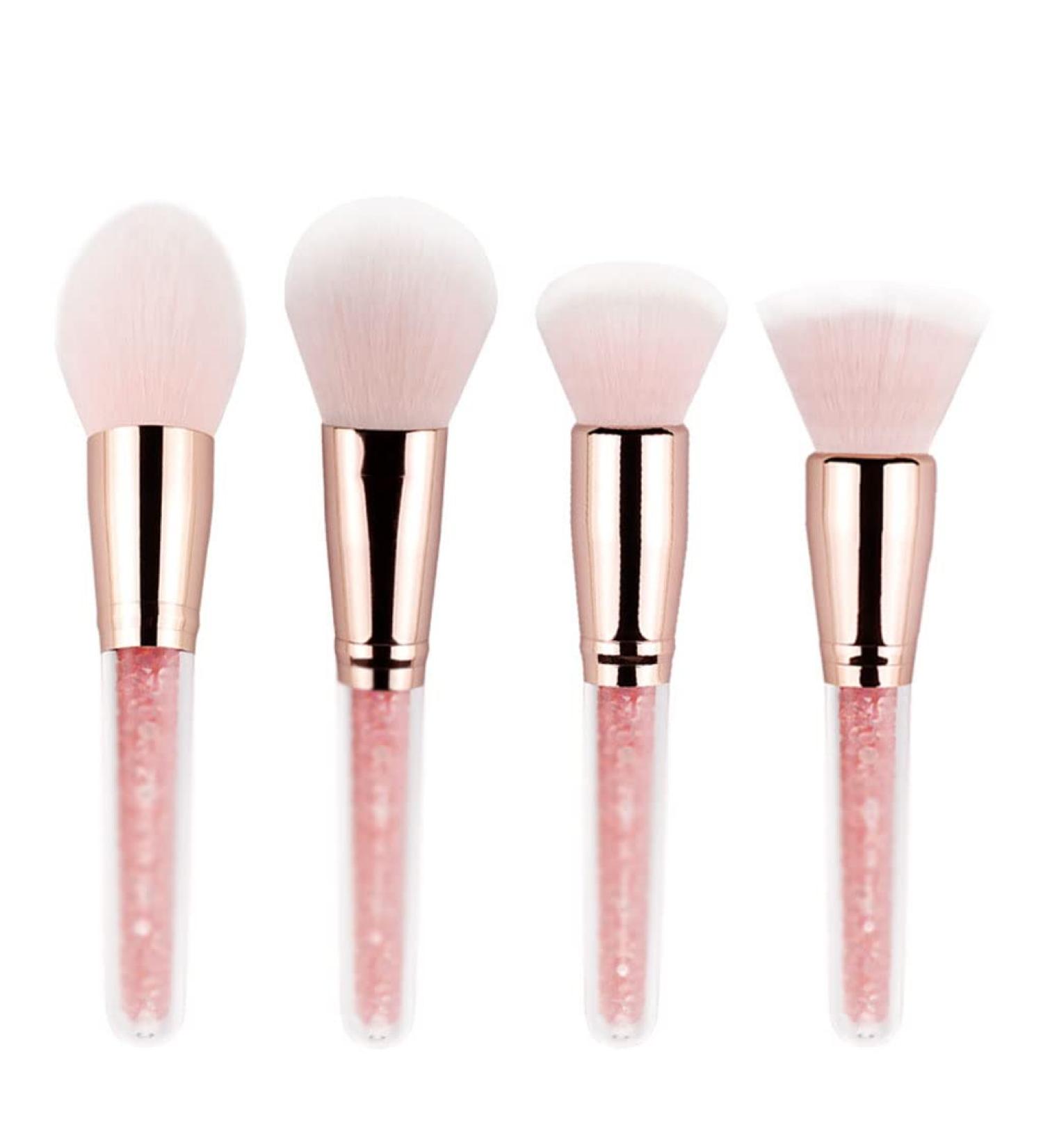 Buy DFHBFG Set of 4 Quicksand Beauty Tools - Crystal Handle Makeup Brushes with Nylon Bristles | International Shipping Available - Buy Online on SooperMarket.com