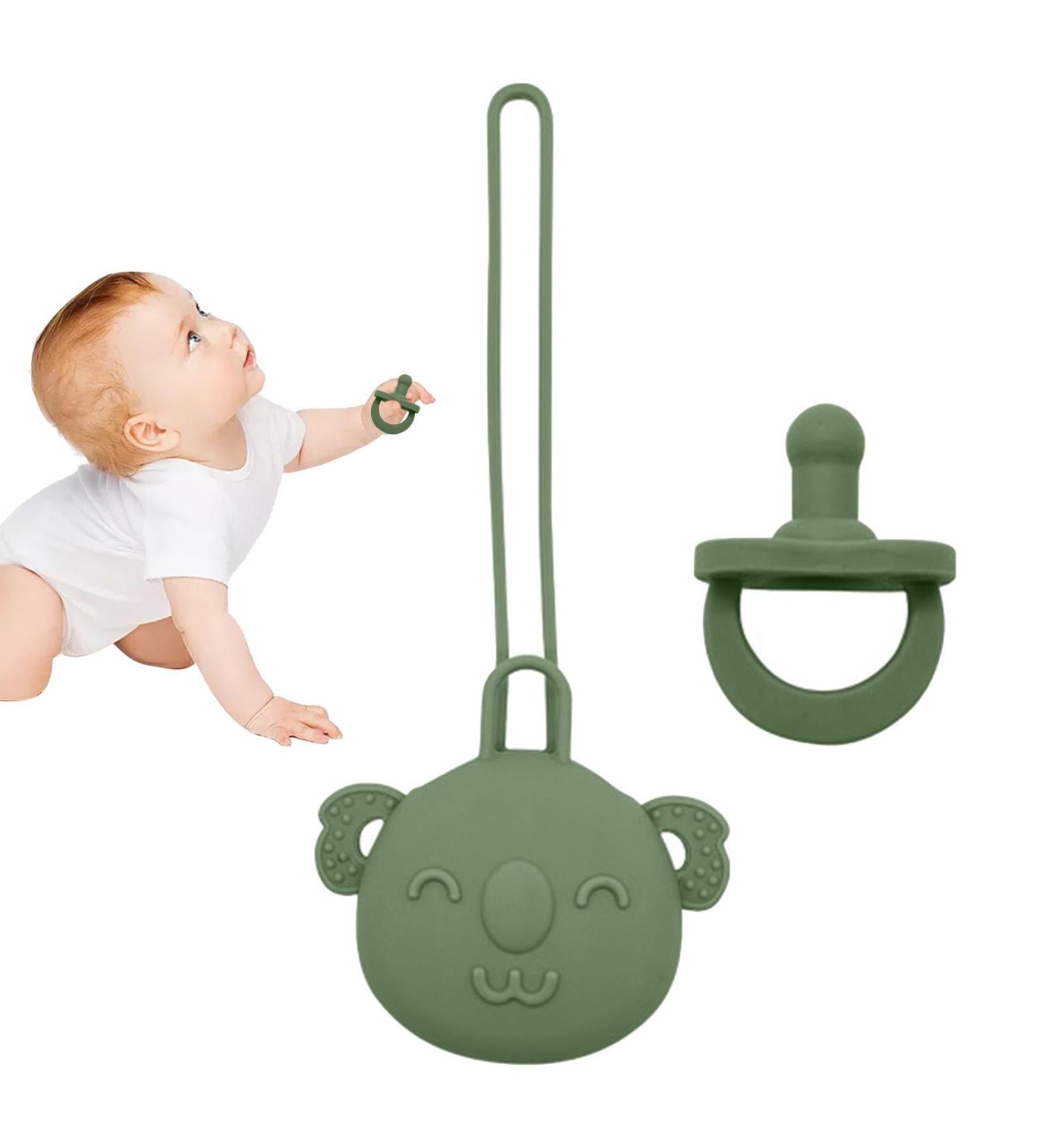 IDEZEK Baby Schnuller Holder | Safe Silicone Pacifier Cover Set | Easy to Clean Baby Pacifiers for Travel Shopping & Walks | Perfect for Boys & Girls - Buy Online on SooperMarket.com