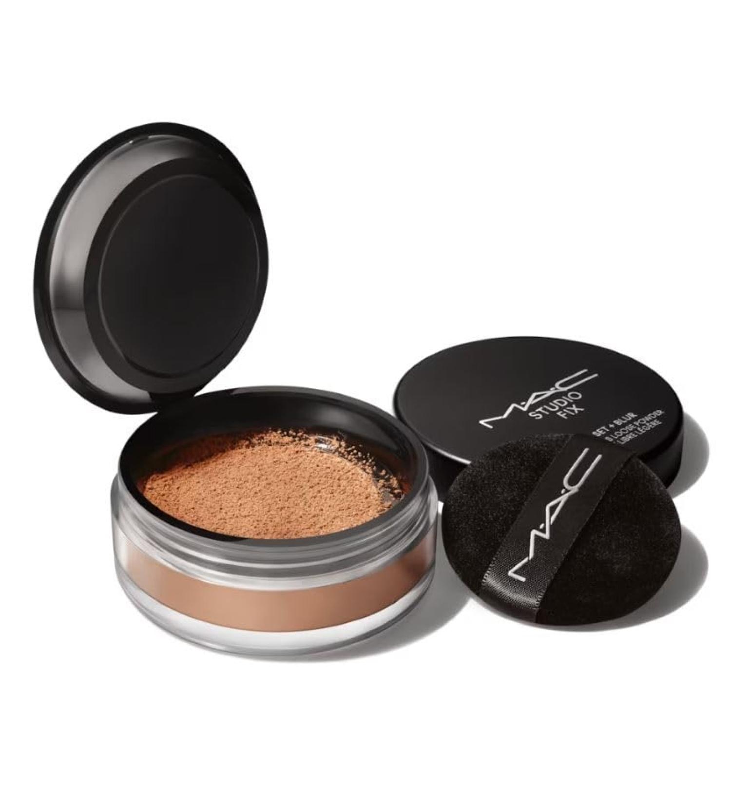 M.A.C Studio Fix Pro Set + Blur Weightless Loose Powder - Deep Dark (rich mahogany with red undertones for deep dark skin) 0.22 oz / 6.5 g