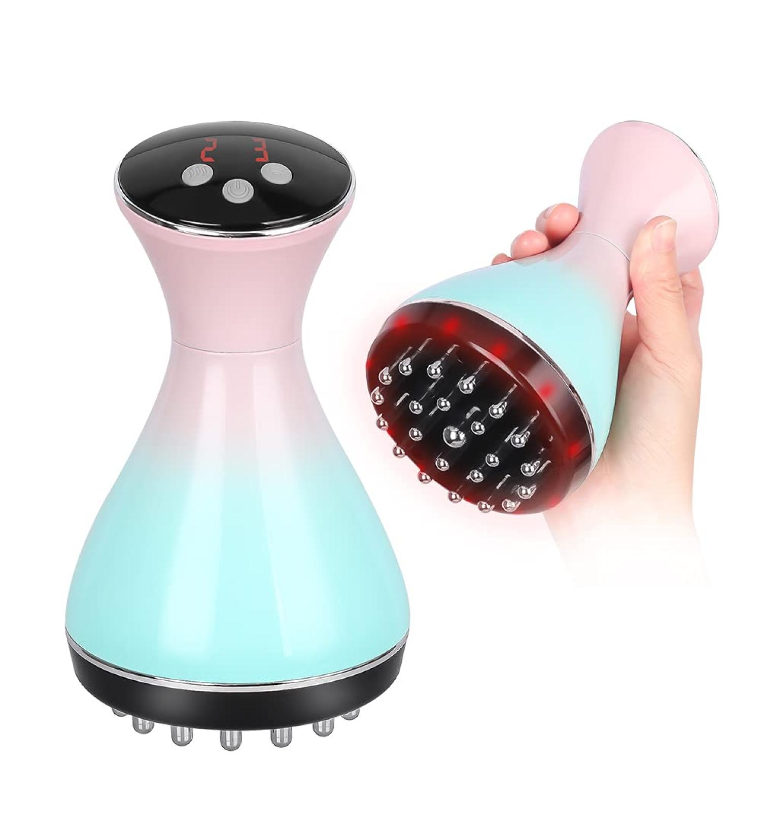 Scienlodic Electronic Micro-Current Dry Brush for Cellulite & Lymphatic Massage | Heating Vibration Handheld Massager - Buy Online on SooperMarket.com