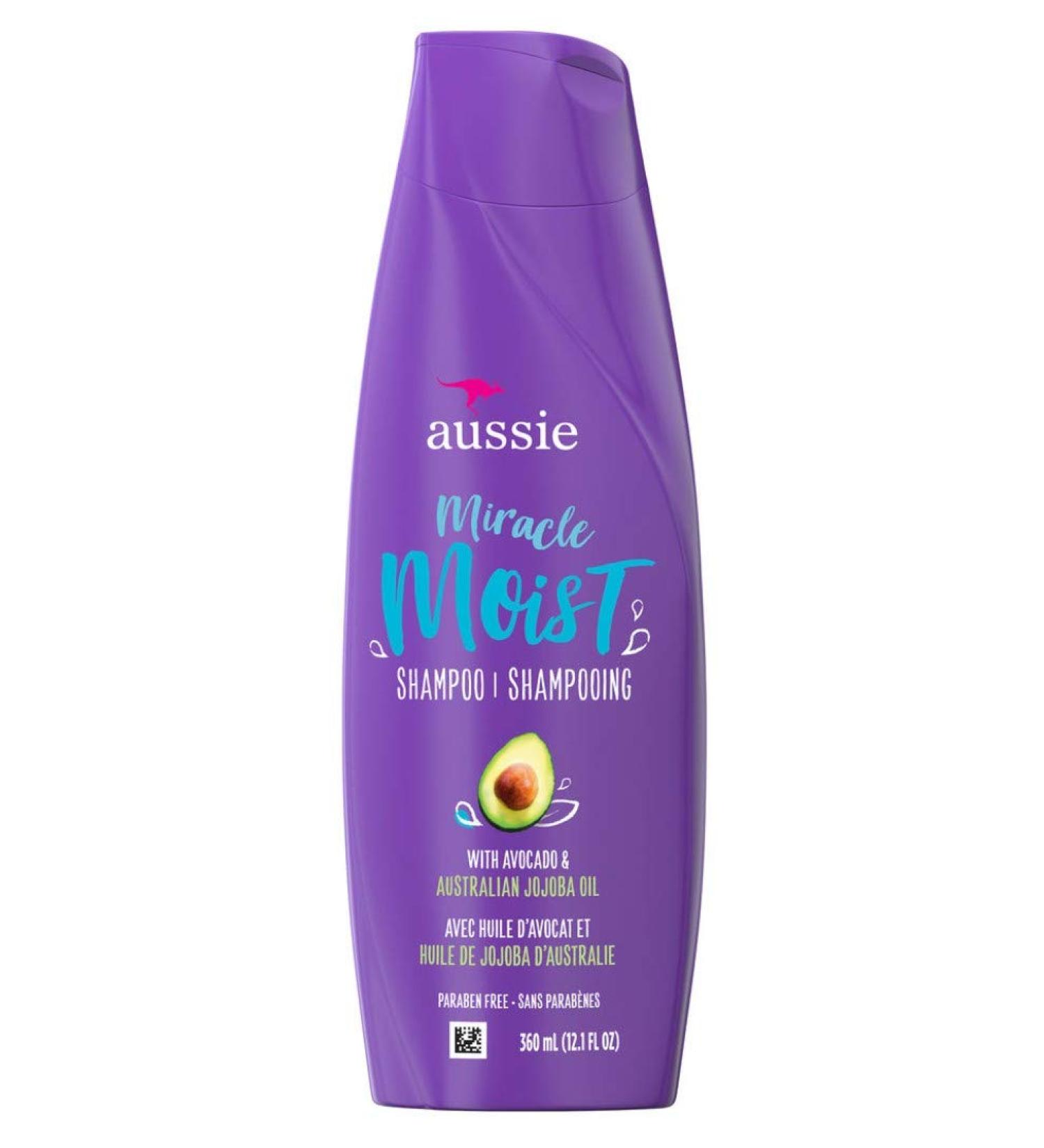 Aussie Miracle Moist Shampoo with Avocado & Jojoba Oil - 12.1 fl oz | Hydrating Hair Care - Buy Online on SooperMarket.com
