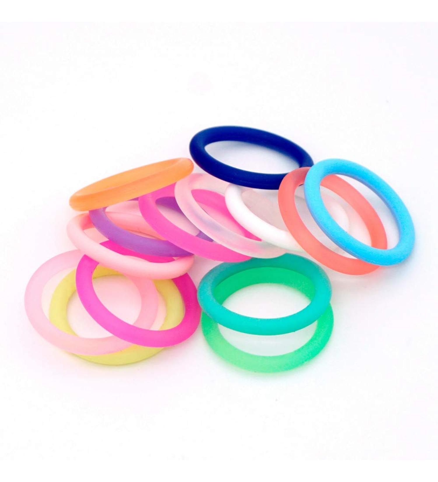 20Pcs Mix 14 Colors Safe Silicone Pacifier Dummy Chain Adapter Holder O Ring - Inner Size 21.5mm - Buy Online on SooperMarket.com