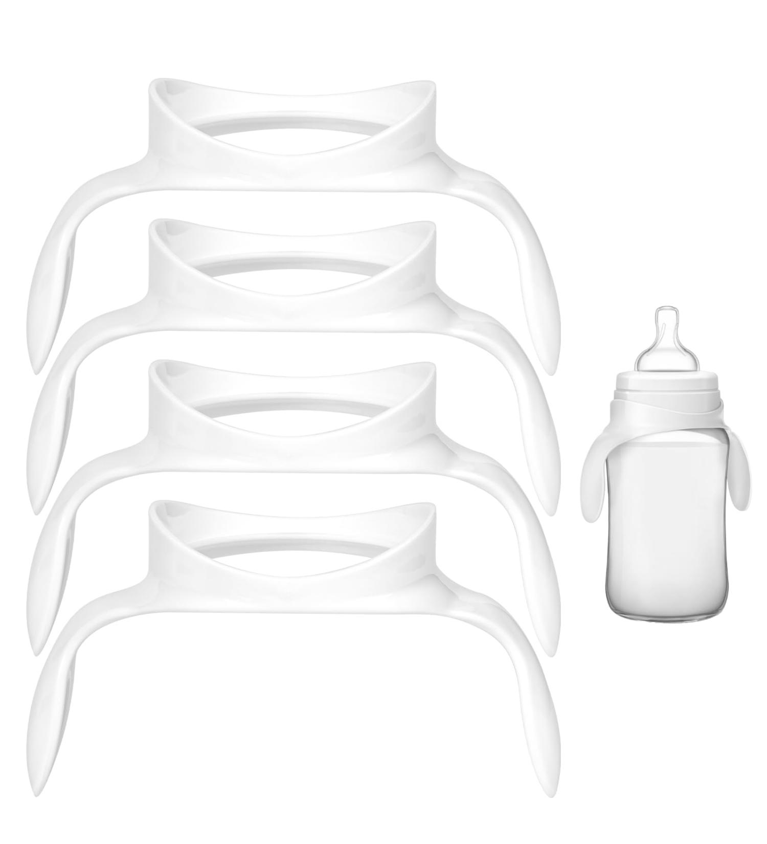 4 Pack Baby Bottle Handles for Philips Avent - Easy Grip White Holders for Independent Drinking - Buy Online on SooperMarket.com