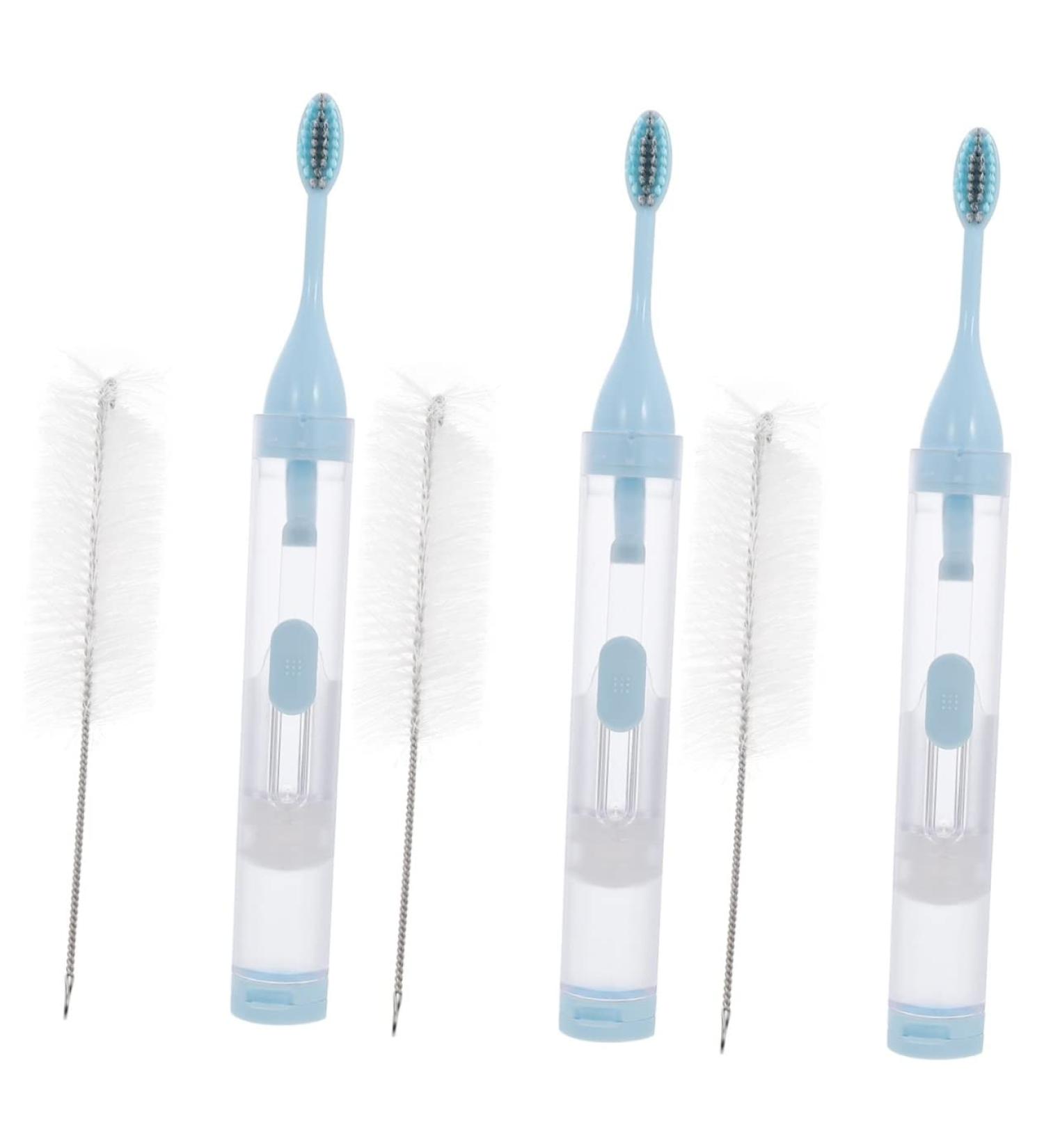 3ST Portable Travel Toothbrush Set - Merlan Ortho Mini Toothbrush & Toothpaste for Home & Travel (1 Pack Blue) - Buy Online on SooperMarket.com