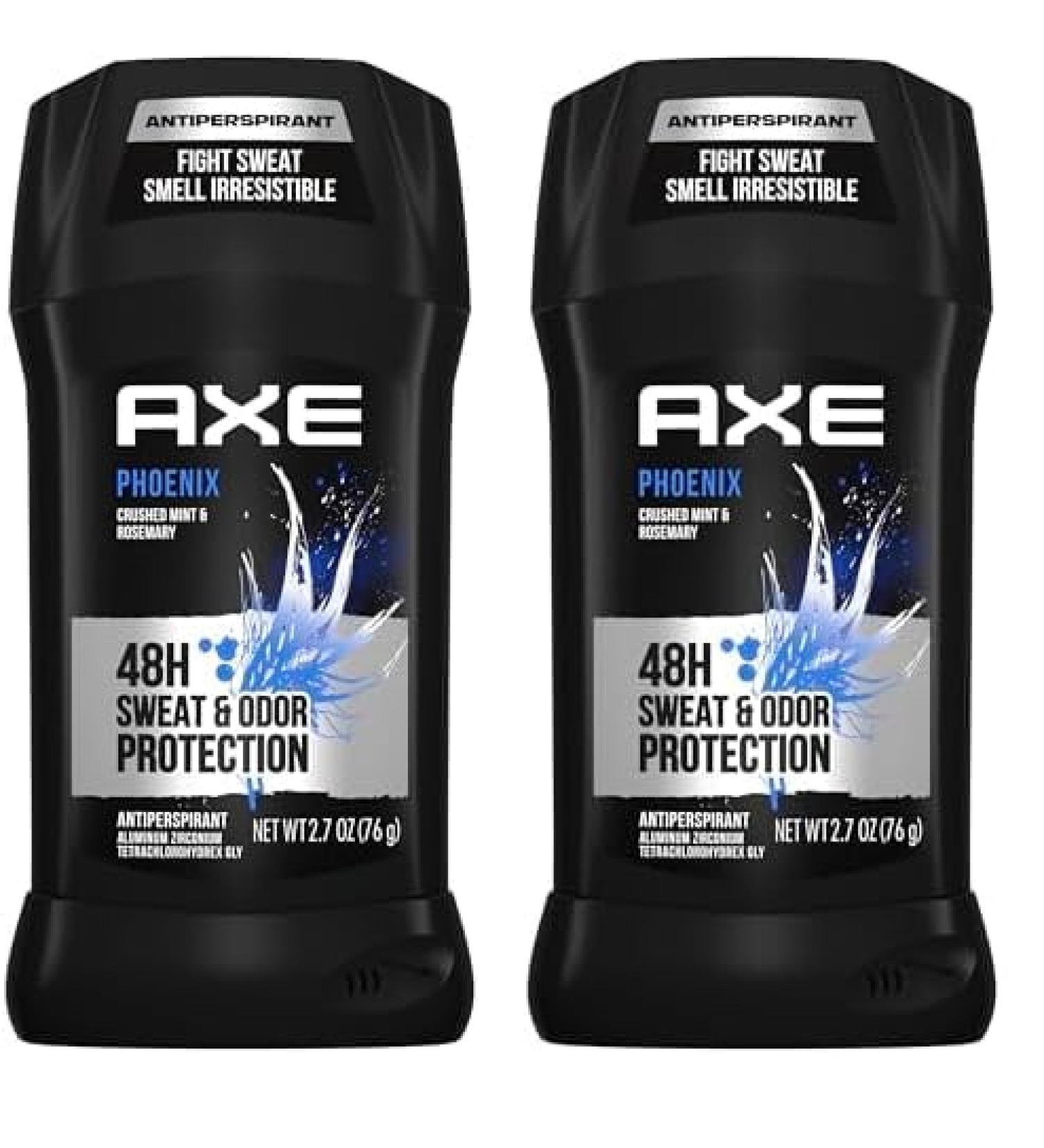 AXE Phoenix Antiperspirant For Men 48H Sweat & Odor Protection Mint & Rosemary Stay Dry For 48H With Men's Deodorant 2.7 oz (Pack of 2) - Buy Online on SooperMarket.com